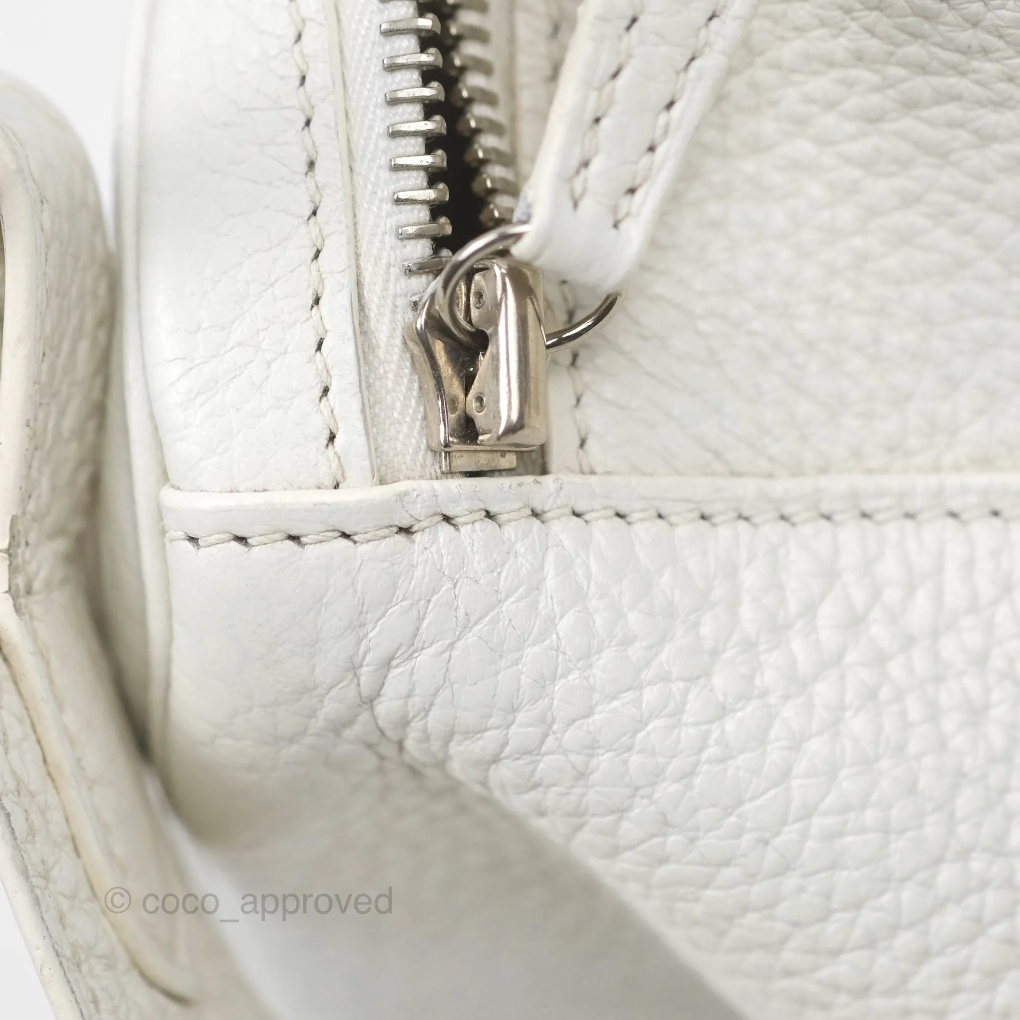 Herms Lindy 30 White Clemence Palladium Hardware