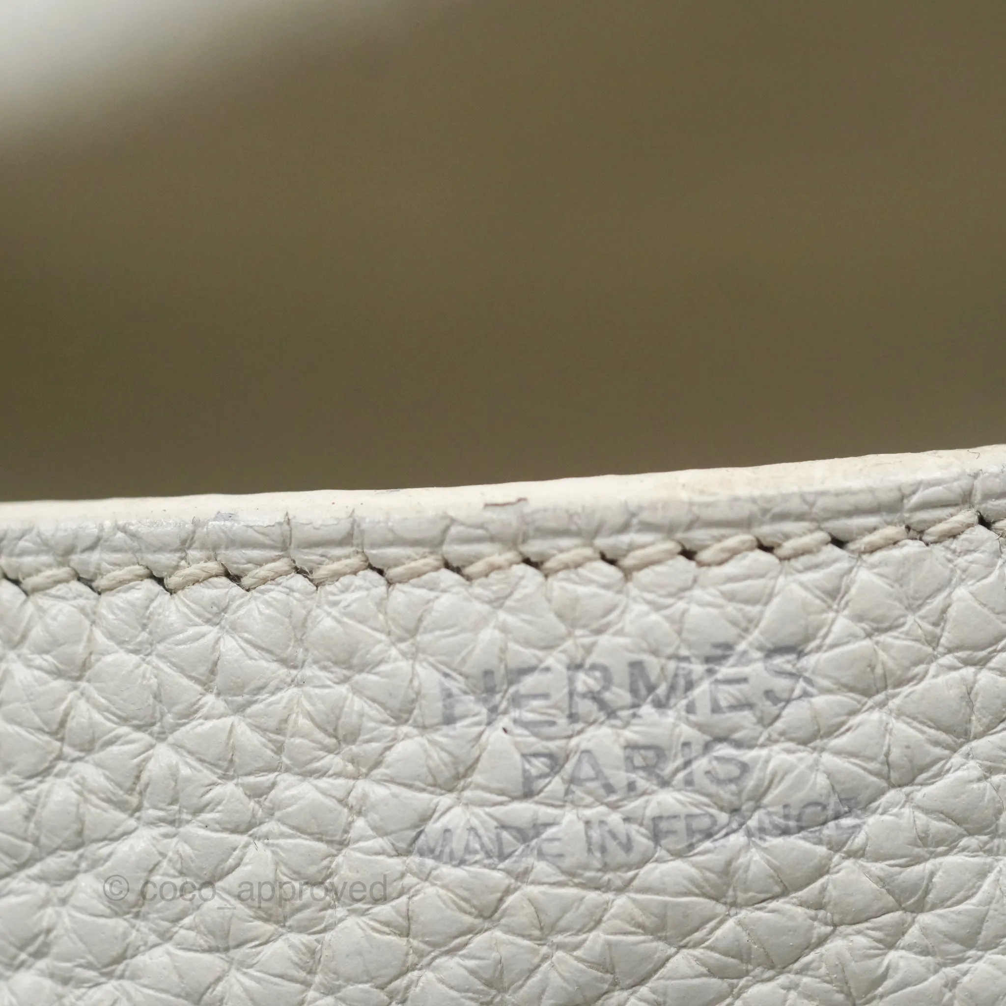 Herms Lindy 30 White Clemence Palladium Hardware