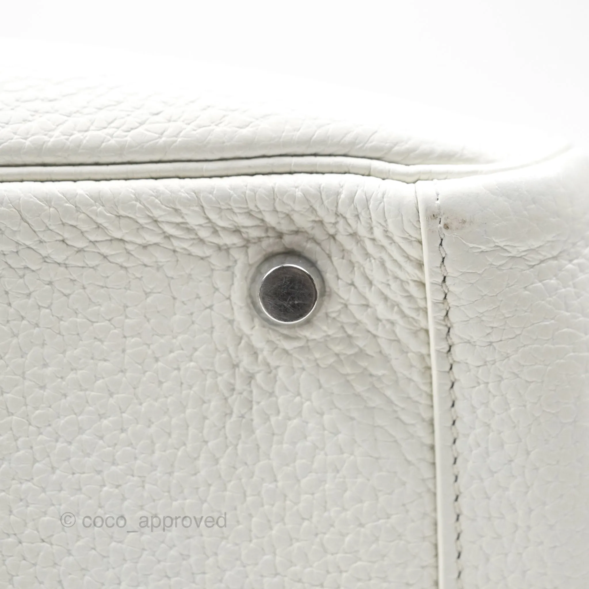Herms Lindy 30 White Clemence Palladium Hardware