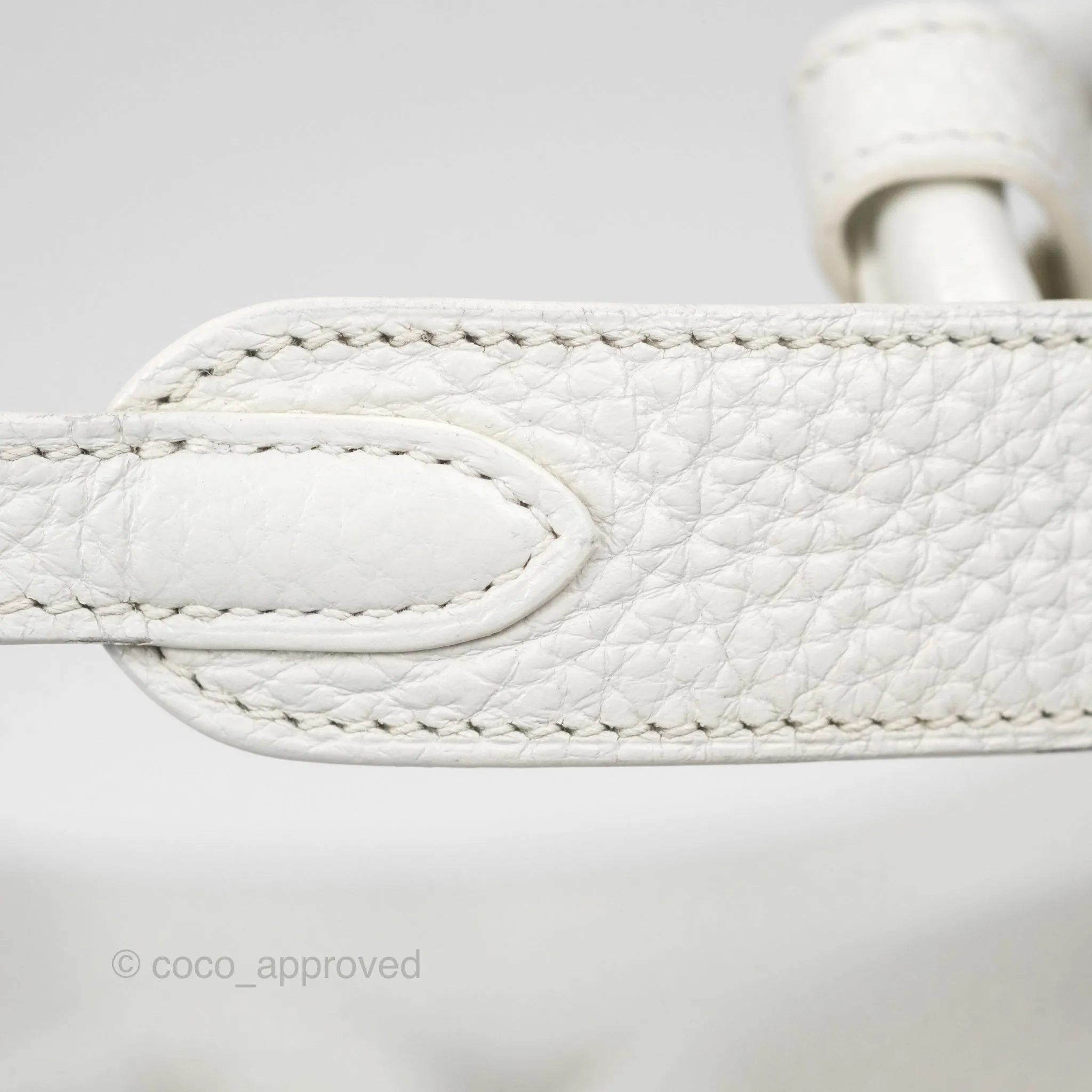 Herms Lindy 30 White Clemence Palladium Hardware