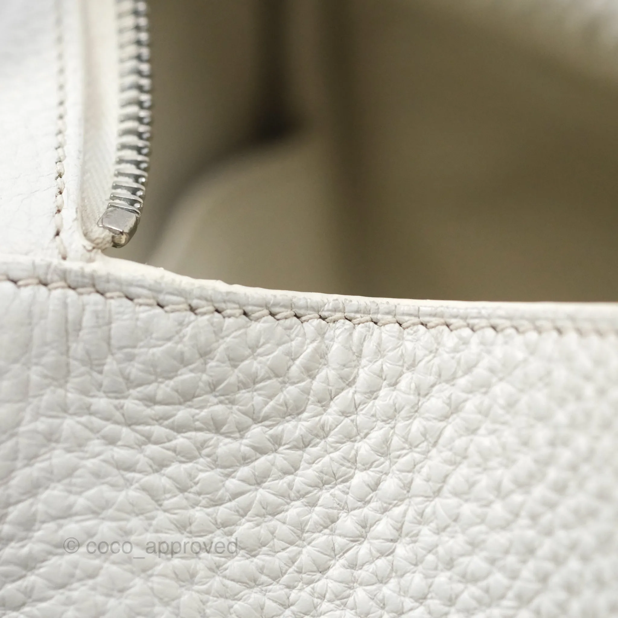 Herms Lindy 30 White Clemence Palladium Hardware