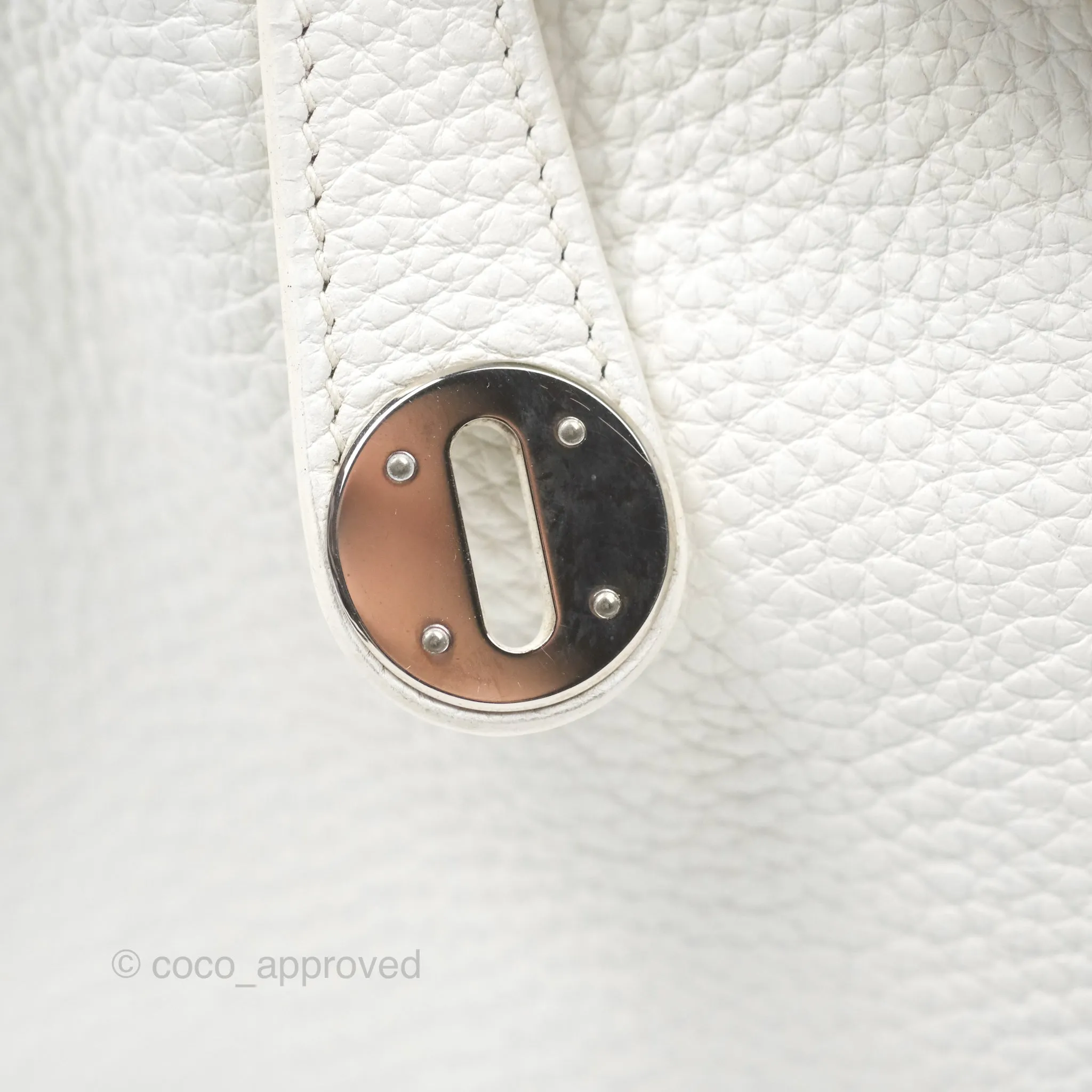 Herms Lindy 30 White Clemence Palladium Hardware