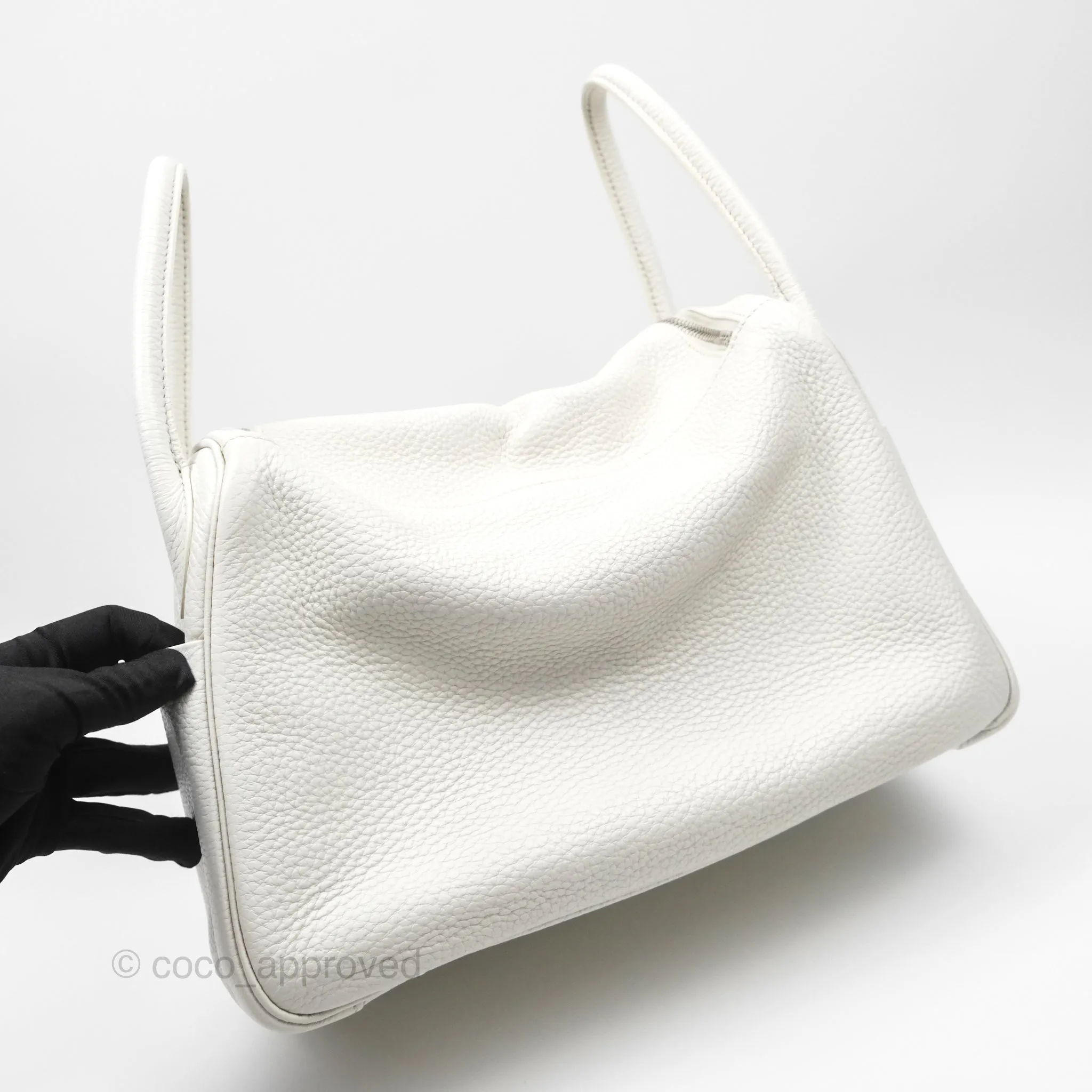 Herms Lindy 30 White Clemence Palladium Hardware