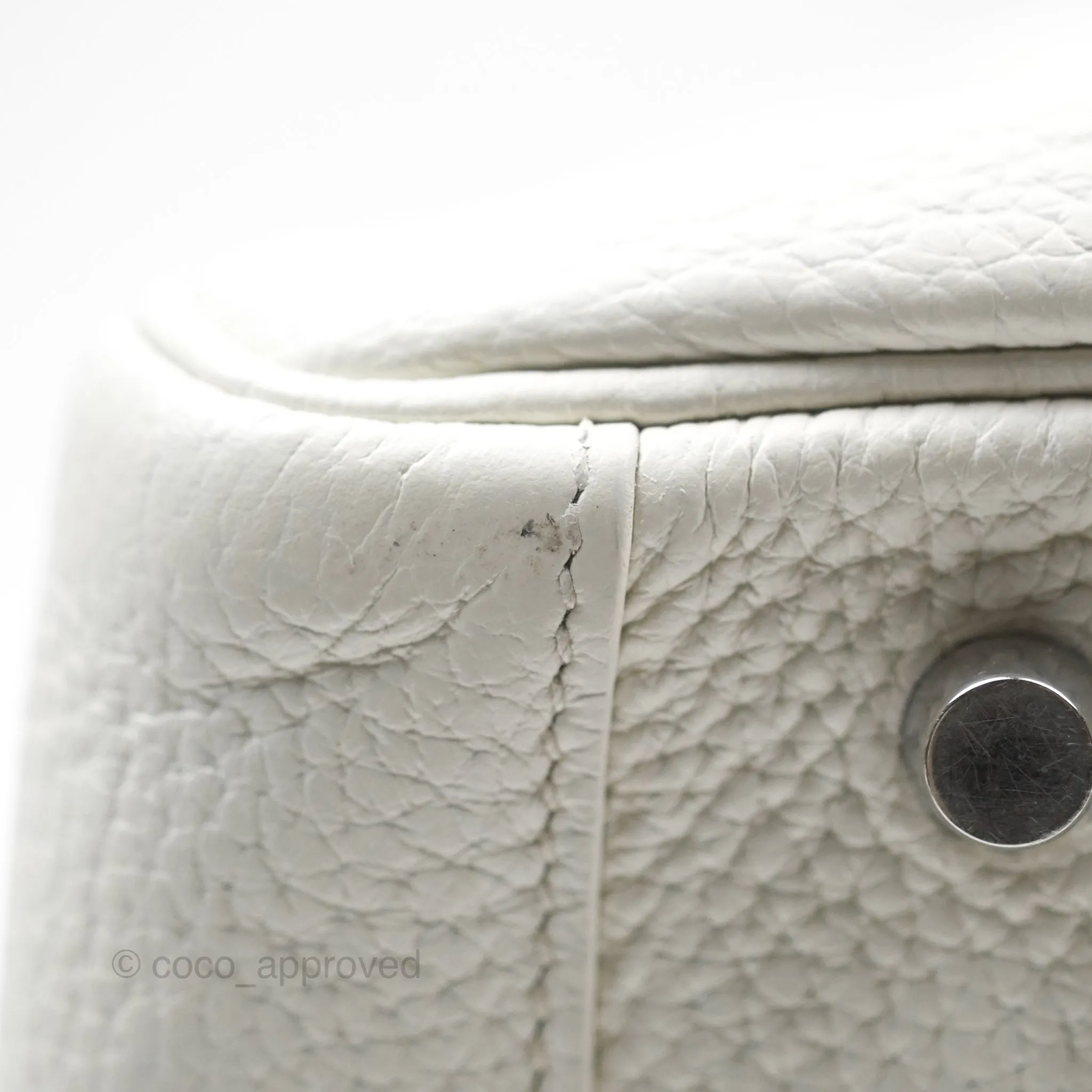 Herms Lindy 30 White Clemence Palladium Hardware