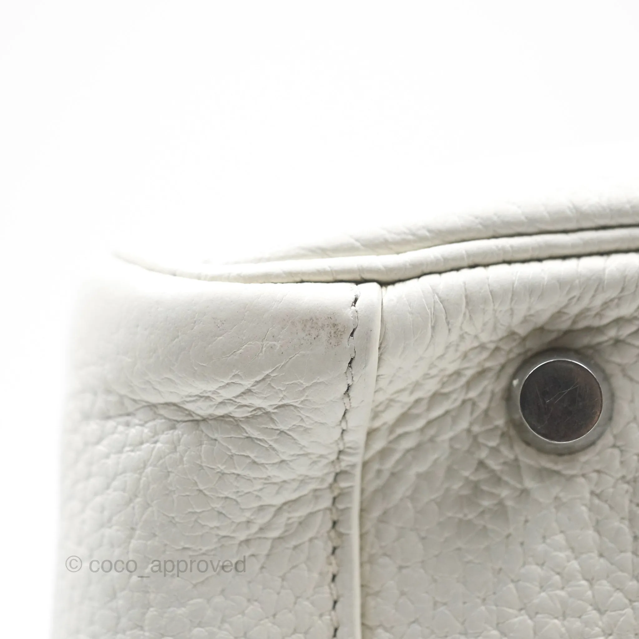 Herms Lindy 30 White Clemence Palladium Hardware