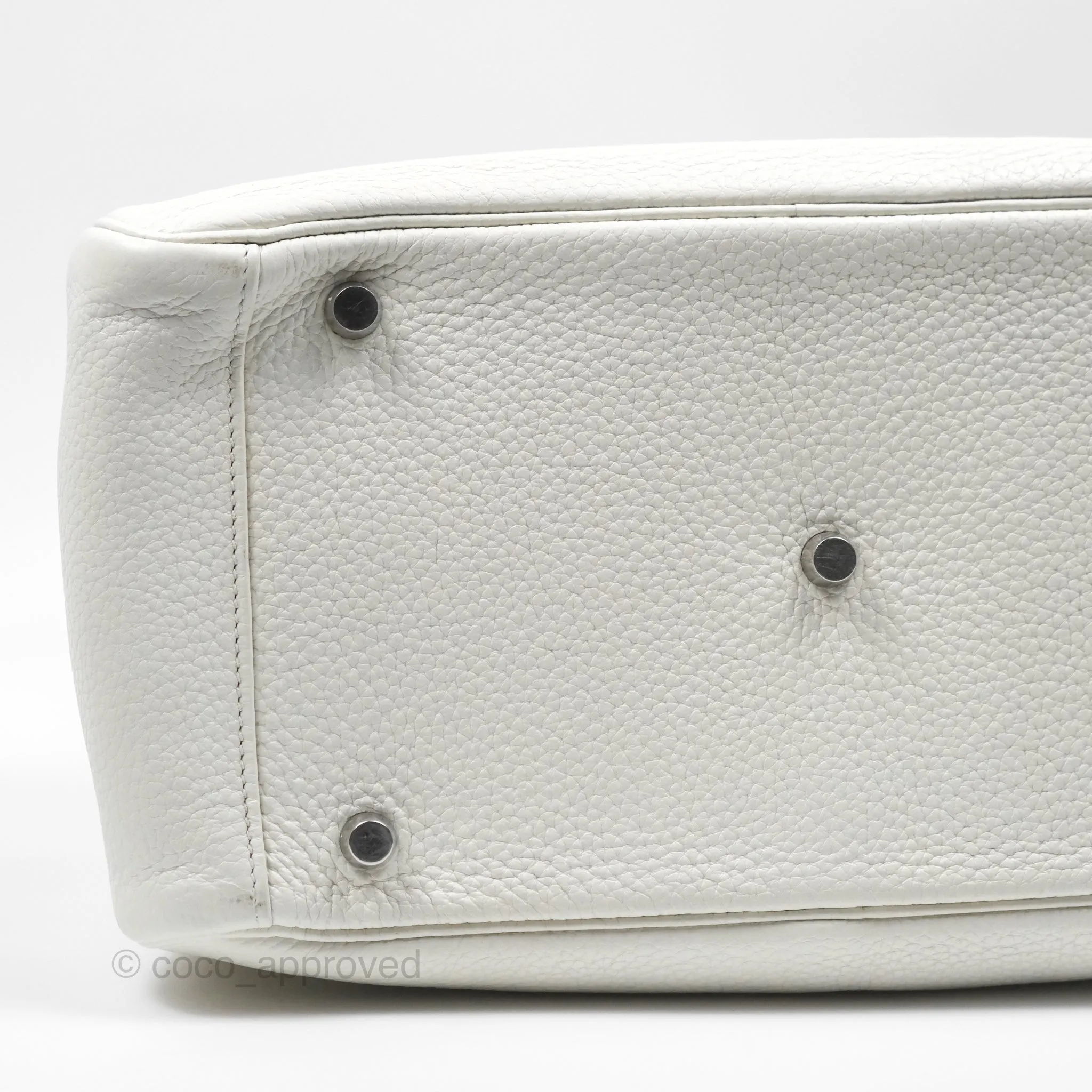 Herms Lindy 30 White Clemence Palladium Hardware