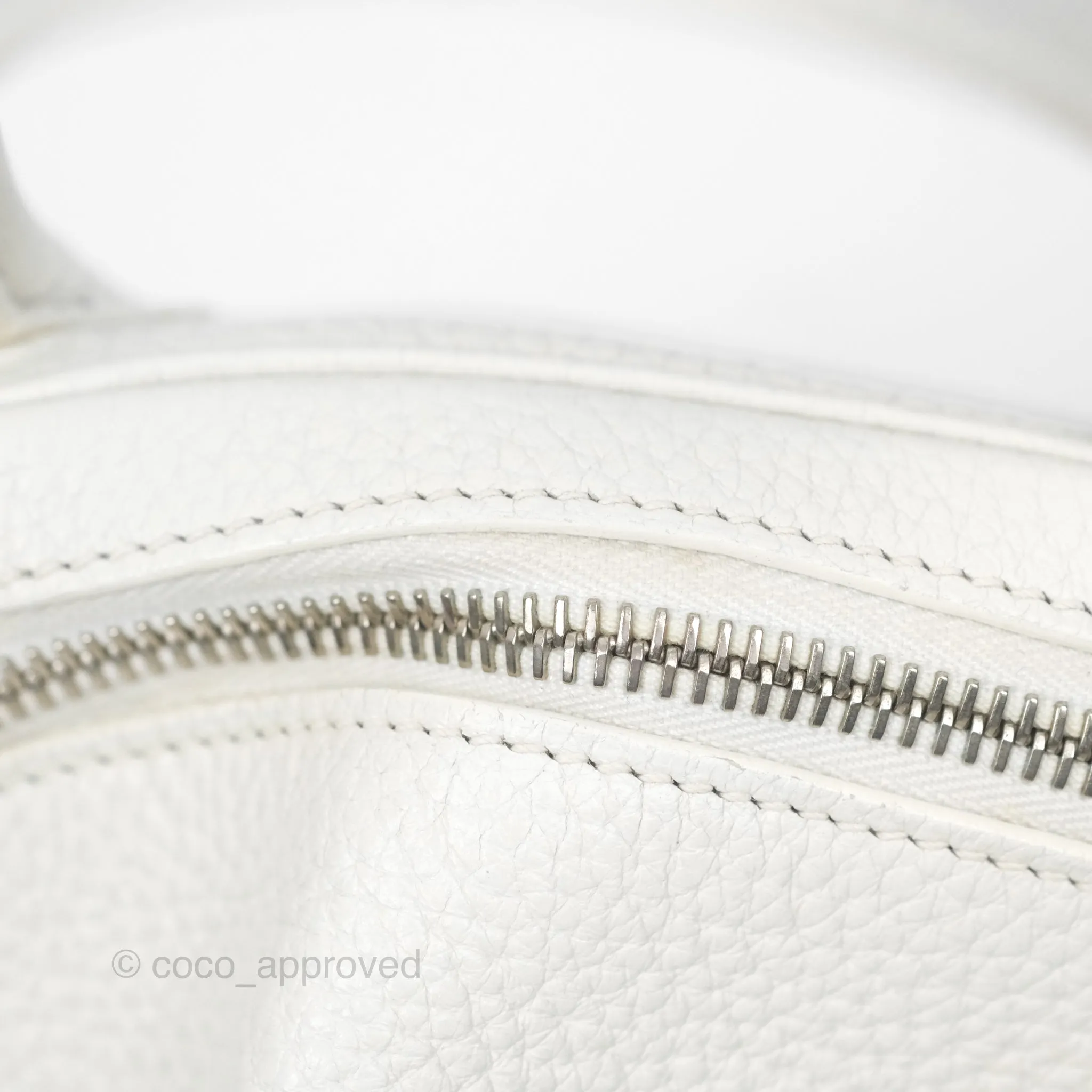 Herms Lindy 30 White Clemence Palladium Hardware