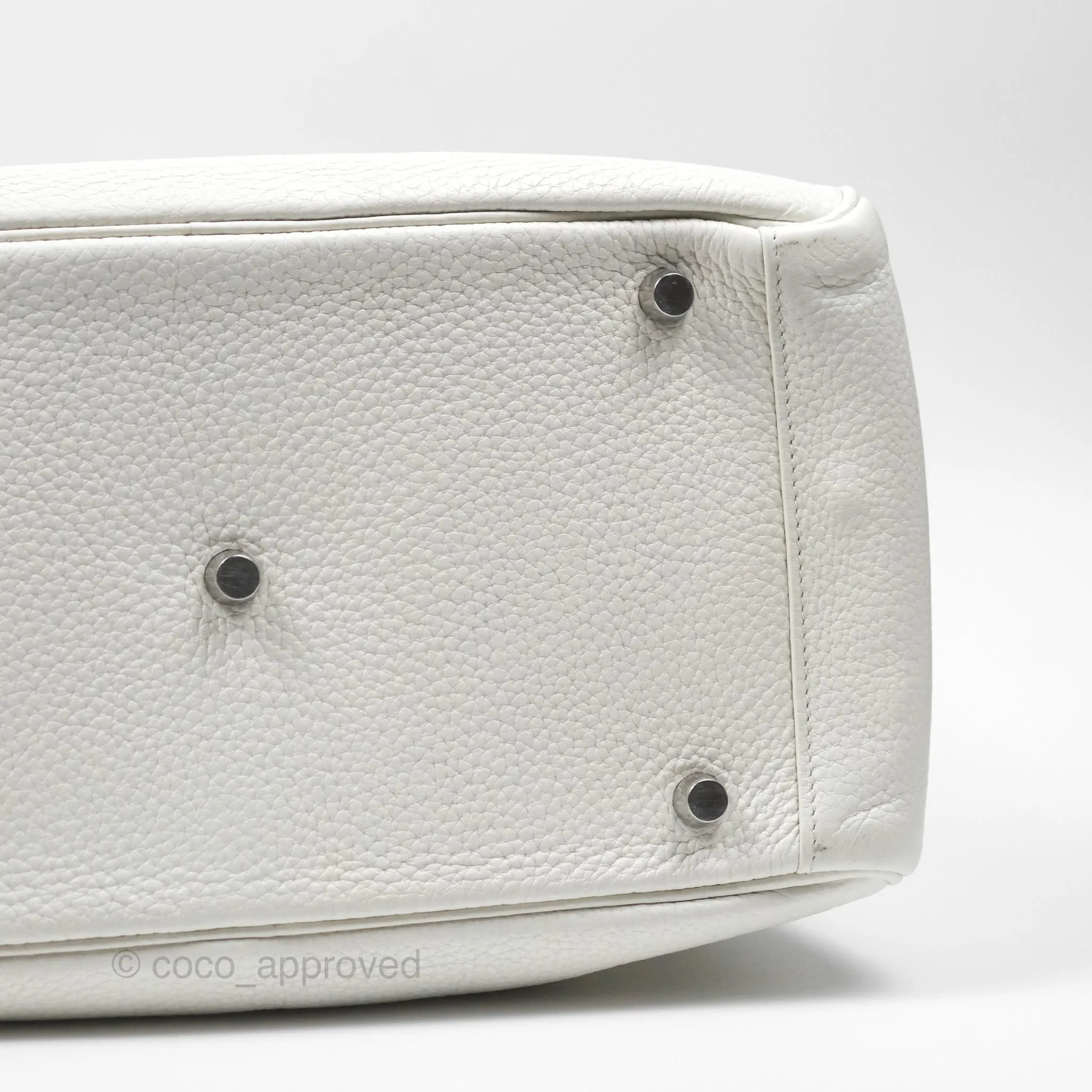 Herms Lindy 30 White Clemence Palladium Hardware