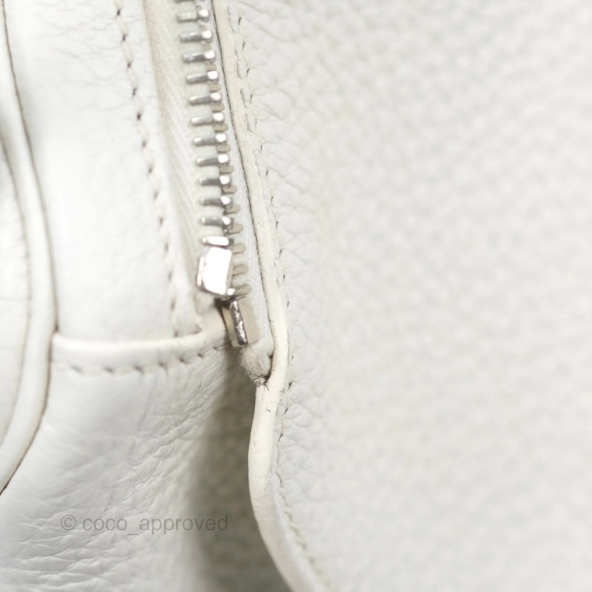 Herms Lindy 30 White Clemence Palladium Hardware
