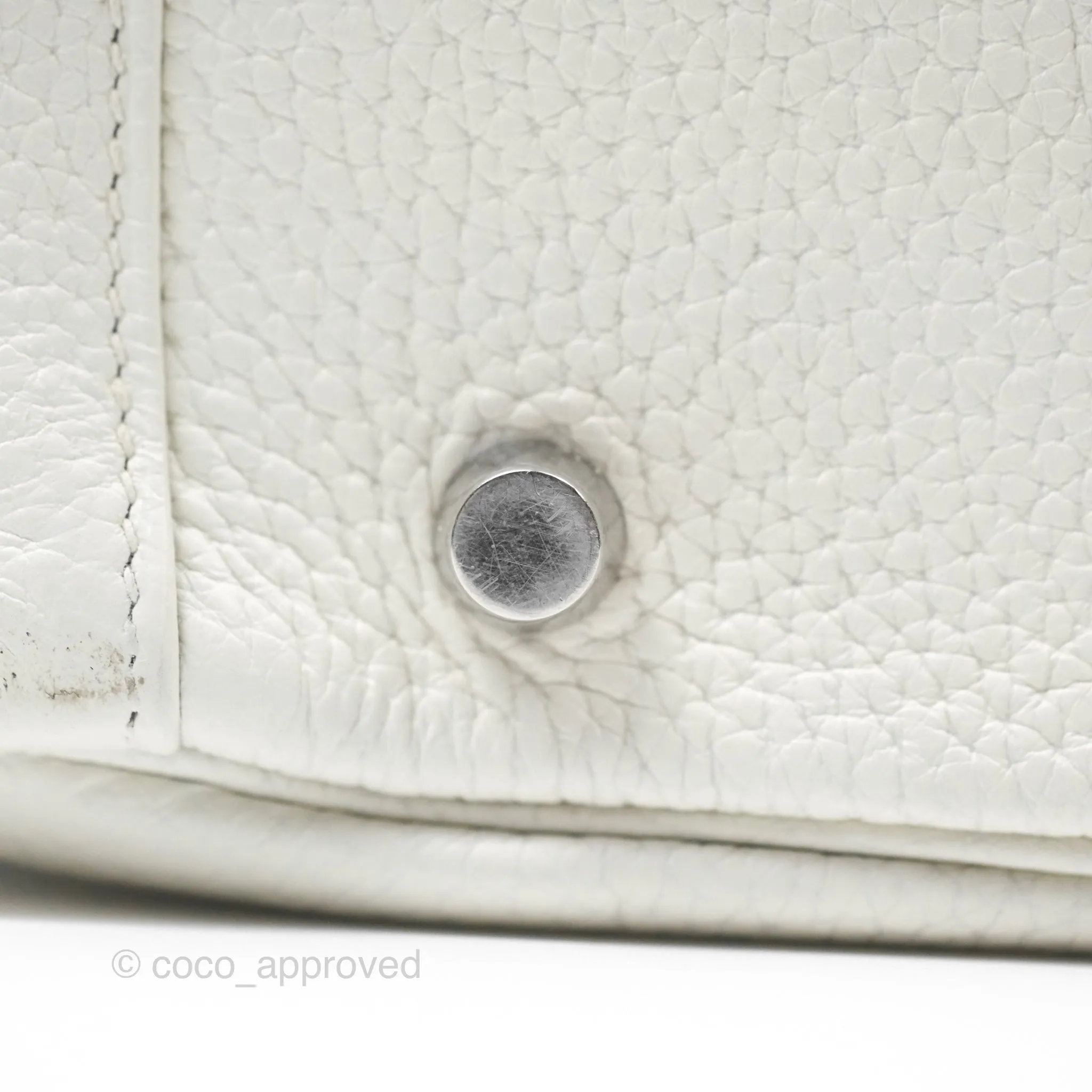 Herms Lindy 30 White Clemence Palladium Hardware