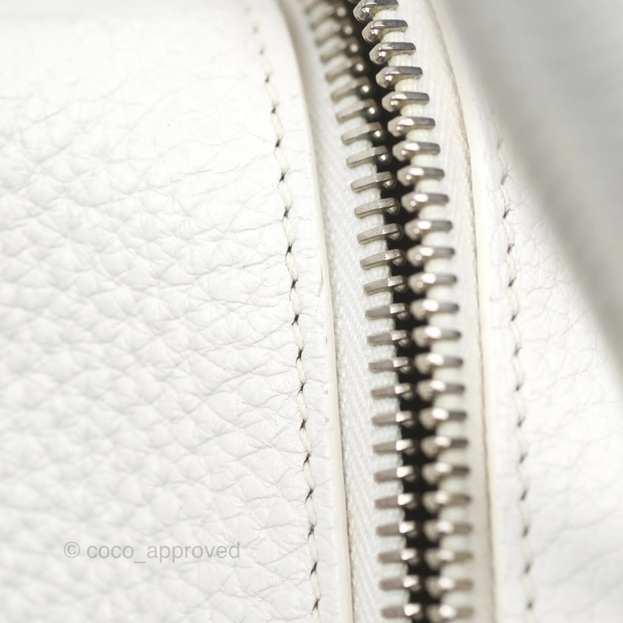 Herms Lindy 30 White Clemence Palladium Hardware