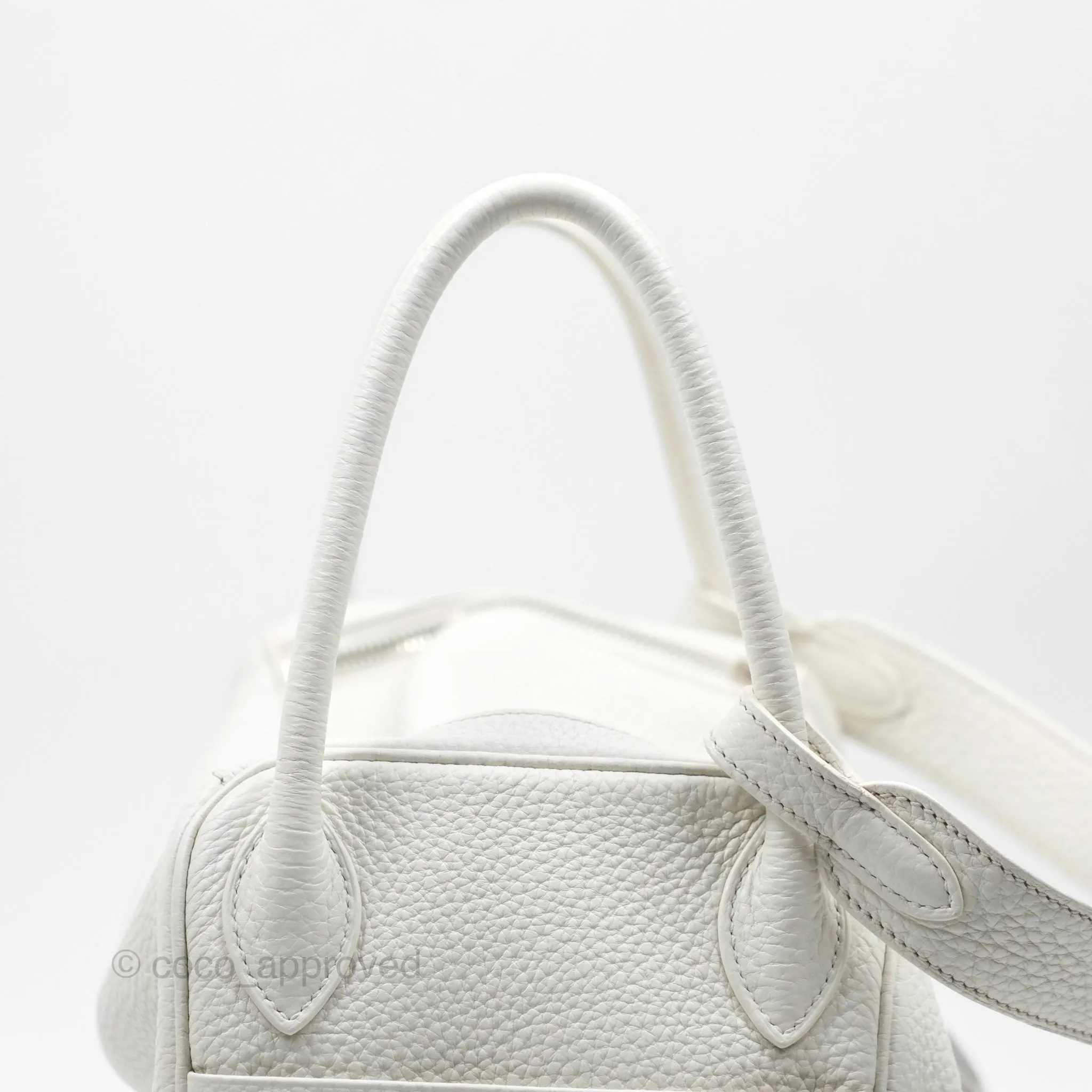 Herms Lindy 30 White Clemence Palladium Hardware