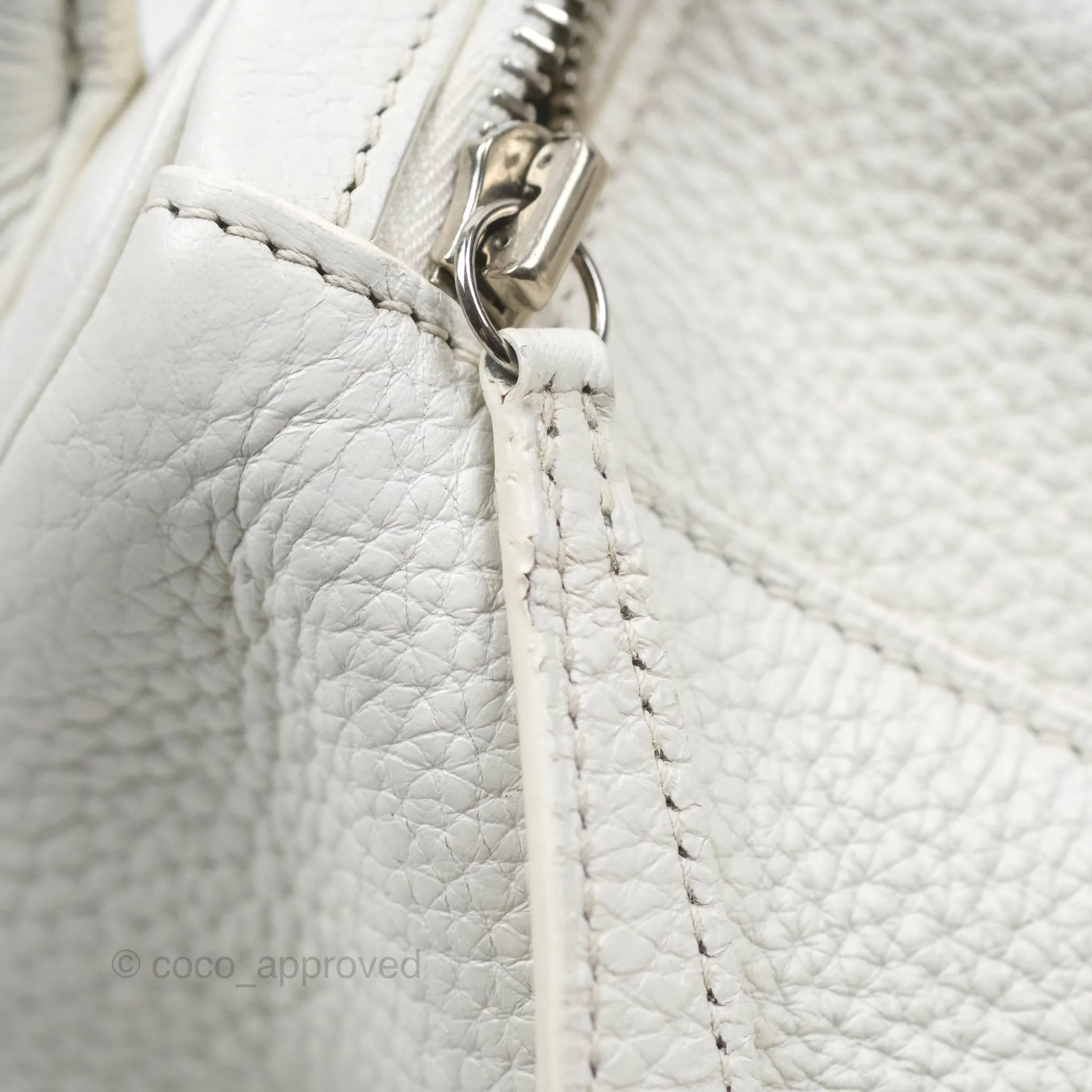 Herms Lindy 30 White Clemence Palladium Hardware