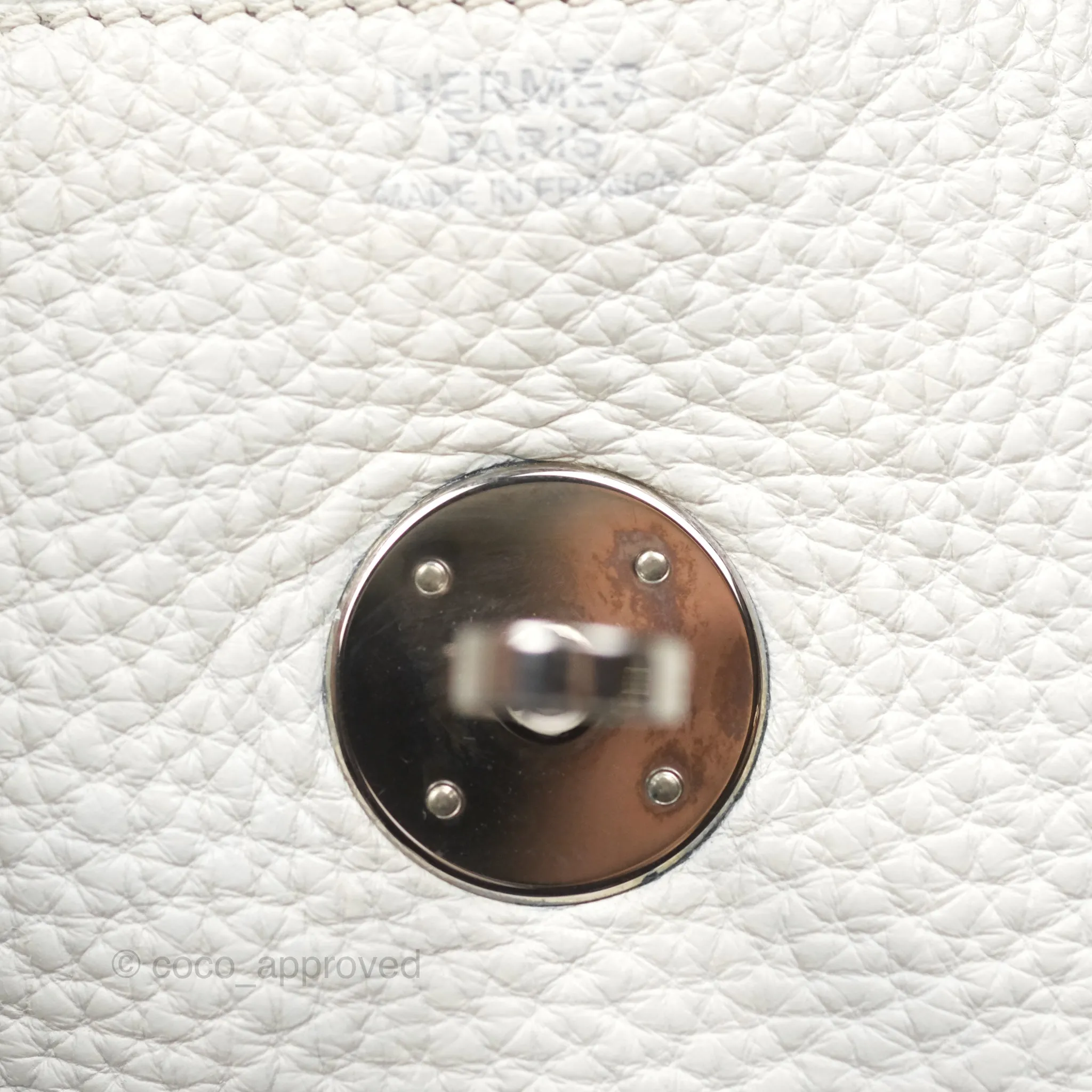 Herms Lindy 30 White Clemence Palladium Hardware