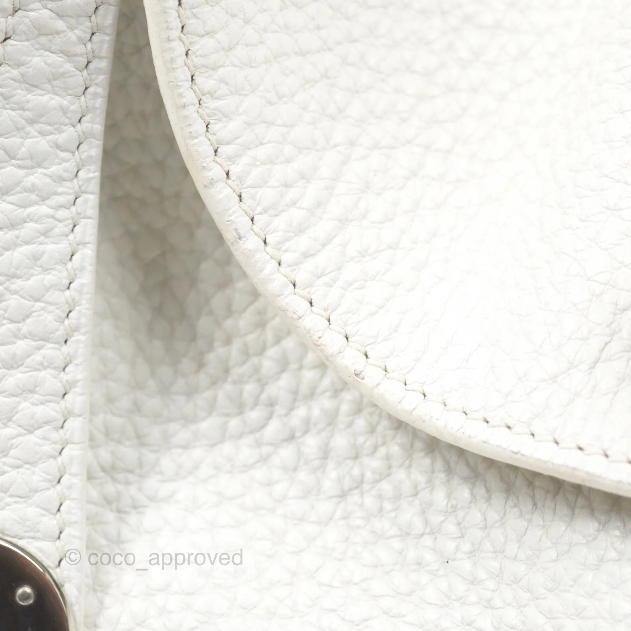 Herms Lindy 30 White Clemence Palladium Hardware