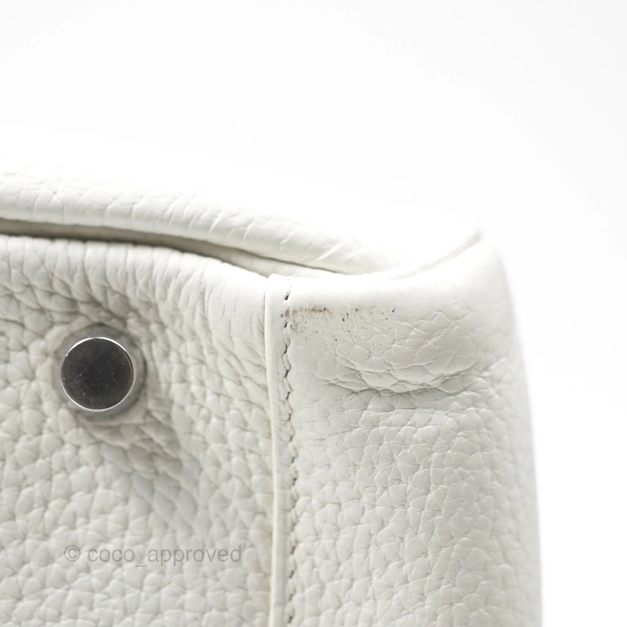 Herms Lindy 30 White Clemence Palladium Hardware