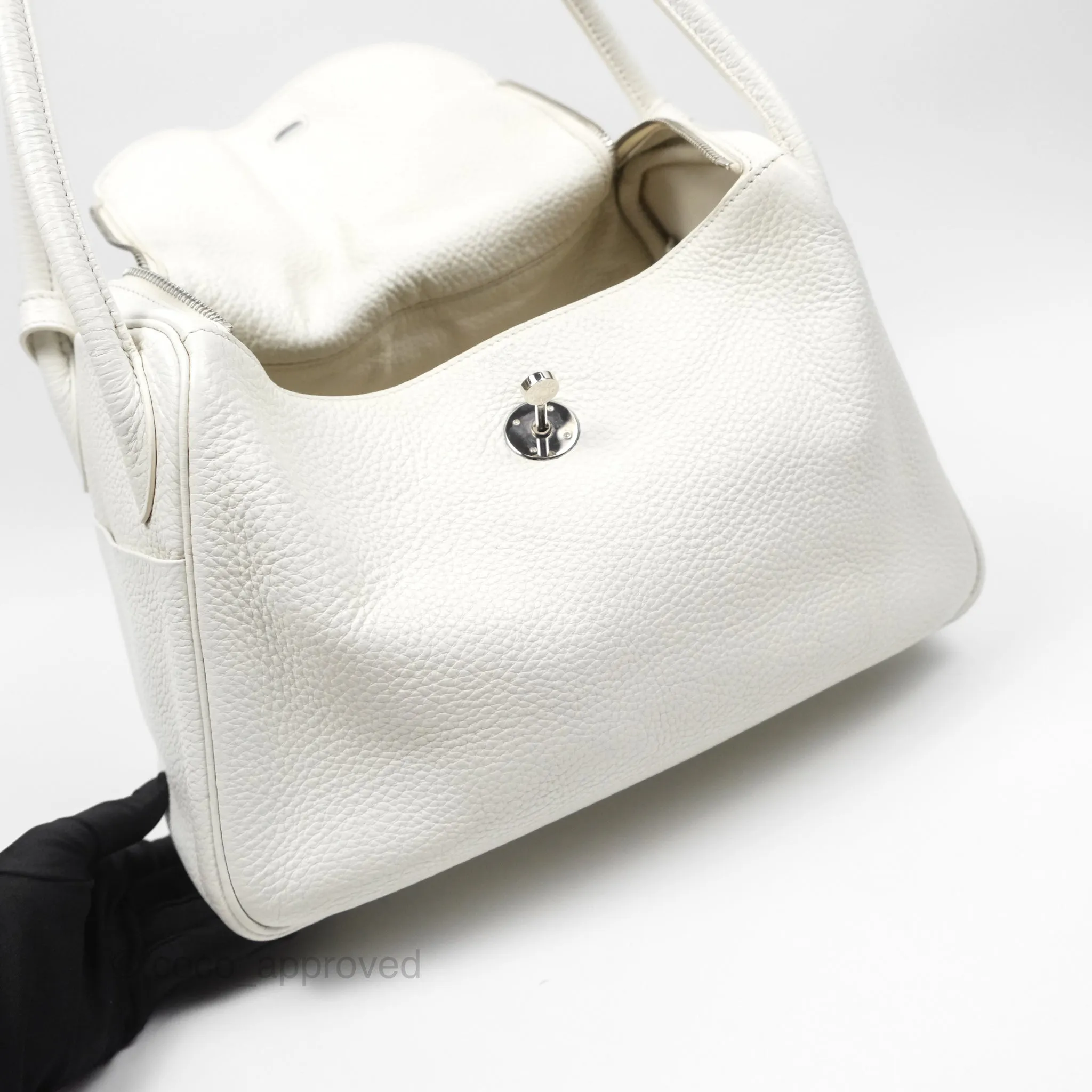Herms Lindy 30 White Clemence Palladium Hardware