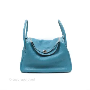 Herms Lindy 34 Blue Jean Clemence Palladium Hardware
