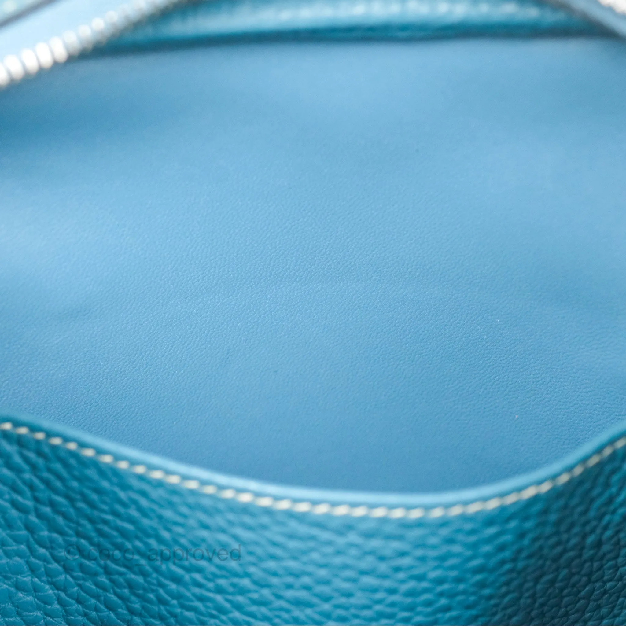 Herms Lindy 34 Blue Jean Clemence Palladium Hardware