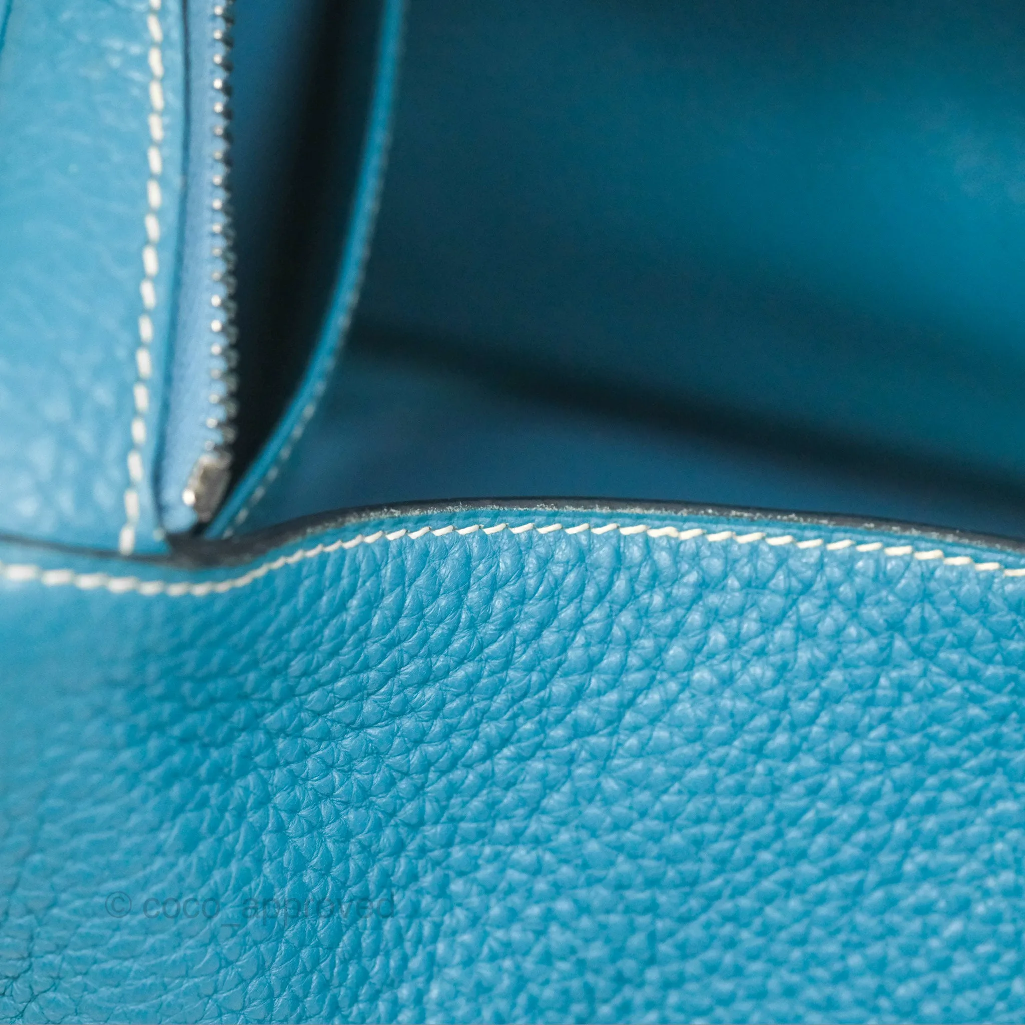 Herms Lindy 34 Blue Jean Clemence Palladium Hardware
