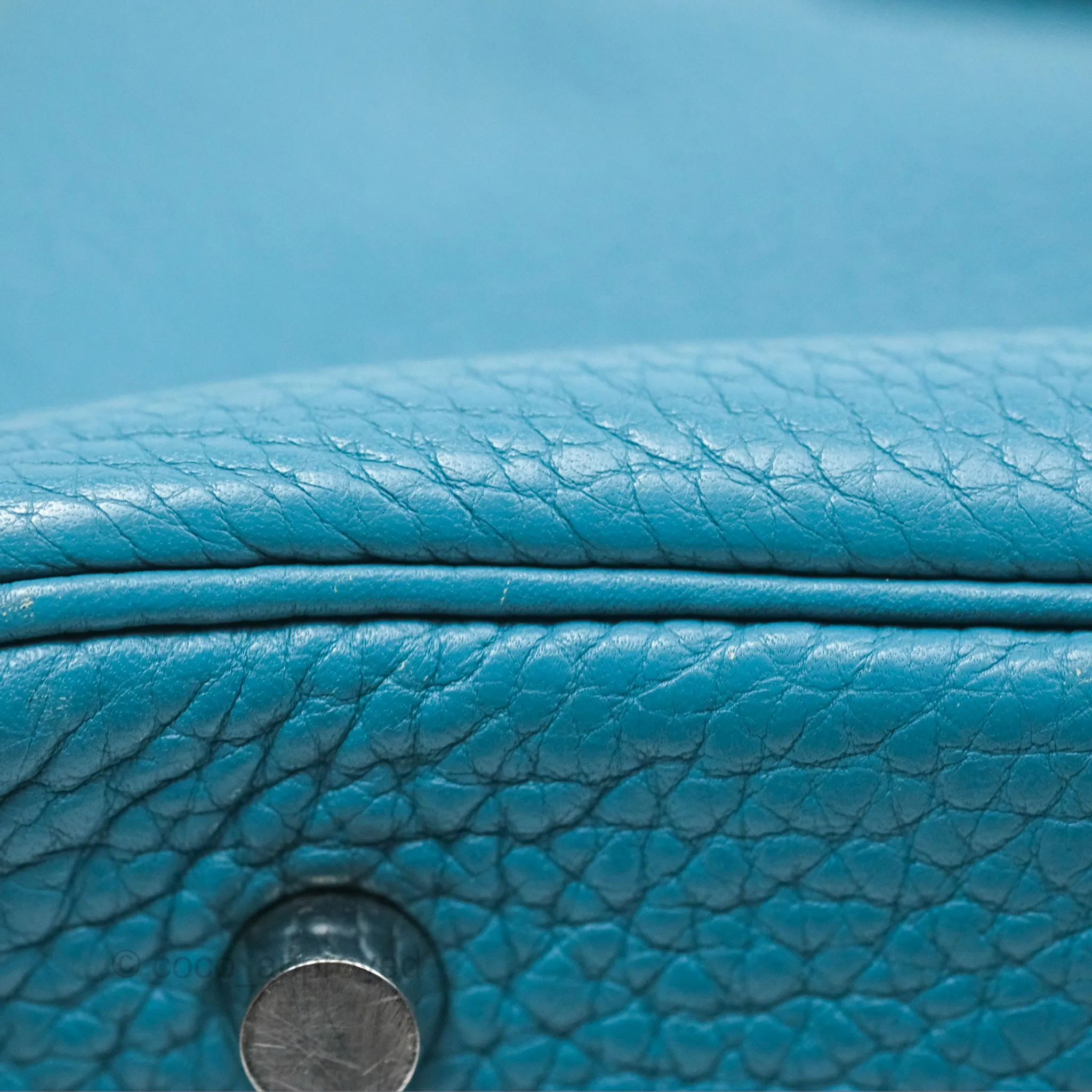 Herms Lindy 34 Blue Jean Clemence Palladium Hardware