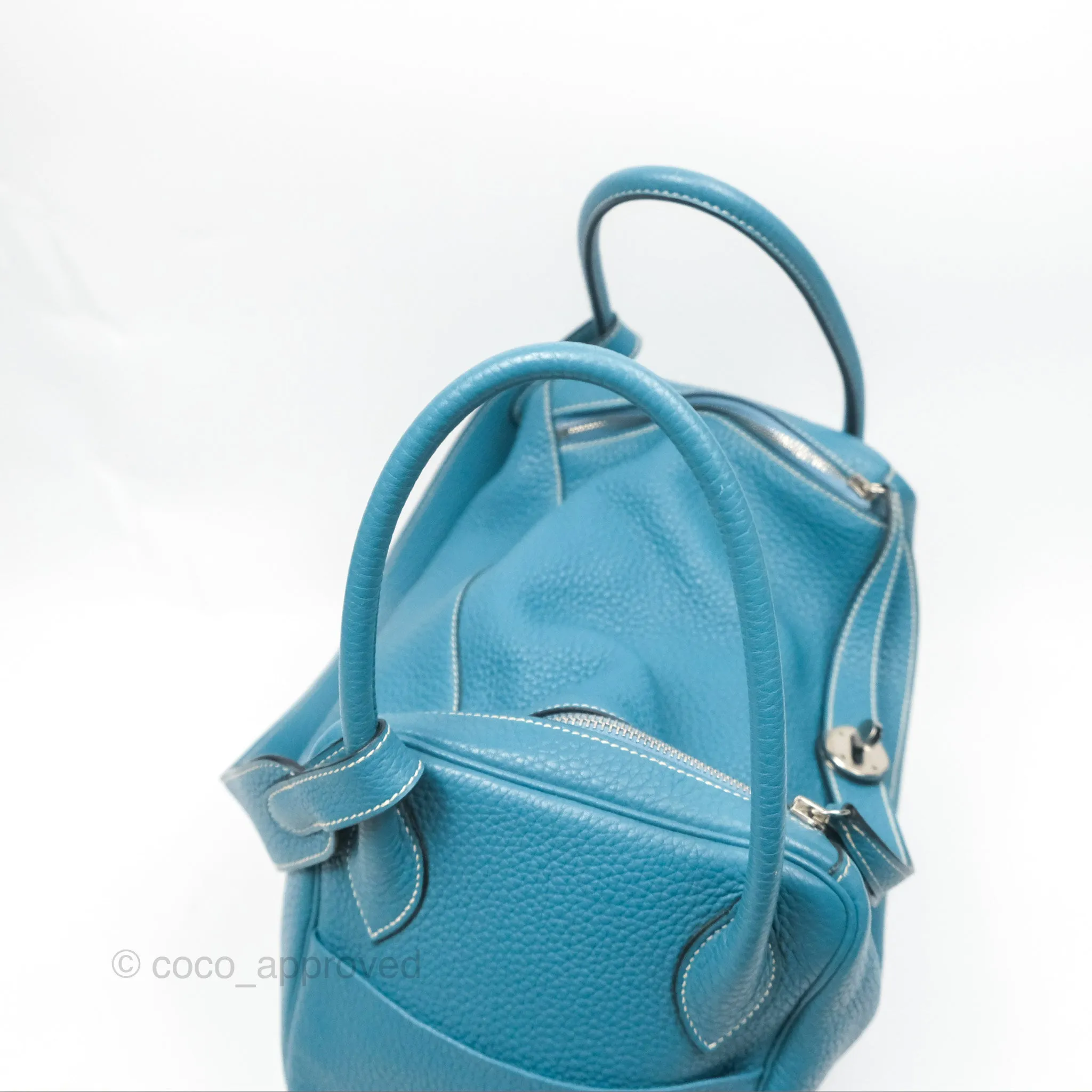 Herms Lindy 34 Blue Jean Clemence Palladium Hardware