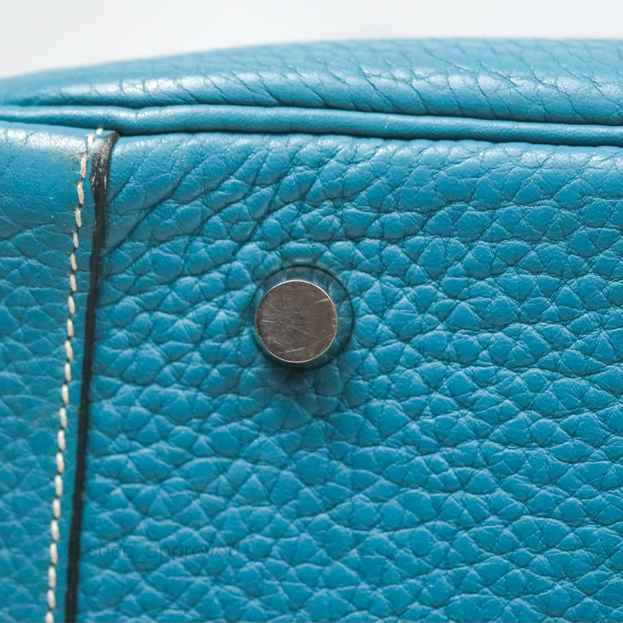 Herms Lindy 34 Blue Jean Clemence Palladium Hardware
