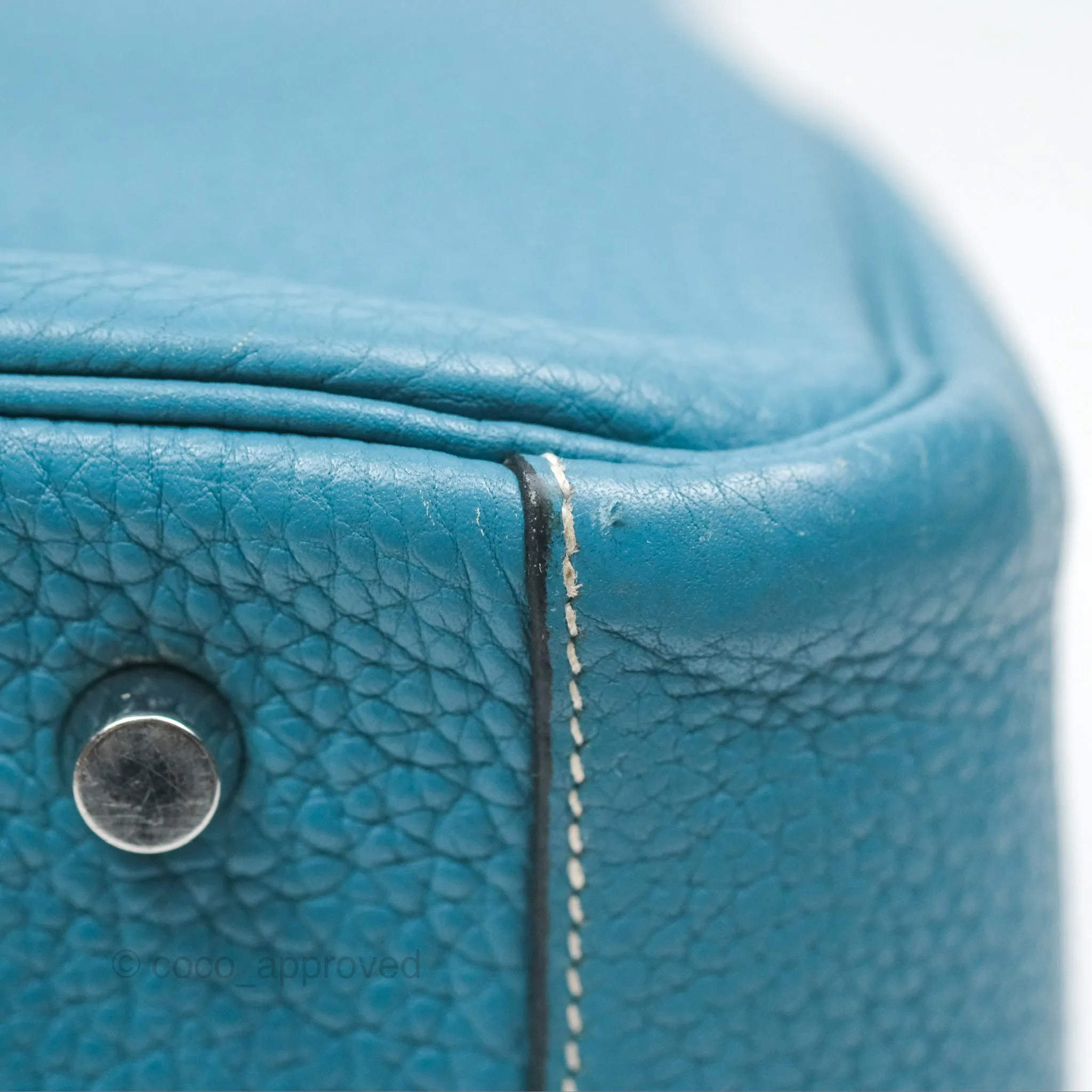 Herms Lindy 34 Blue Jean Clemence Palladium Hardware