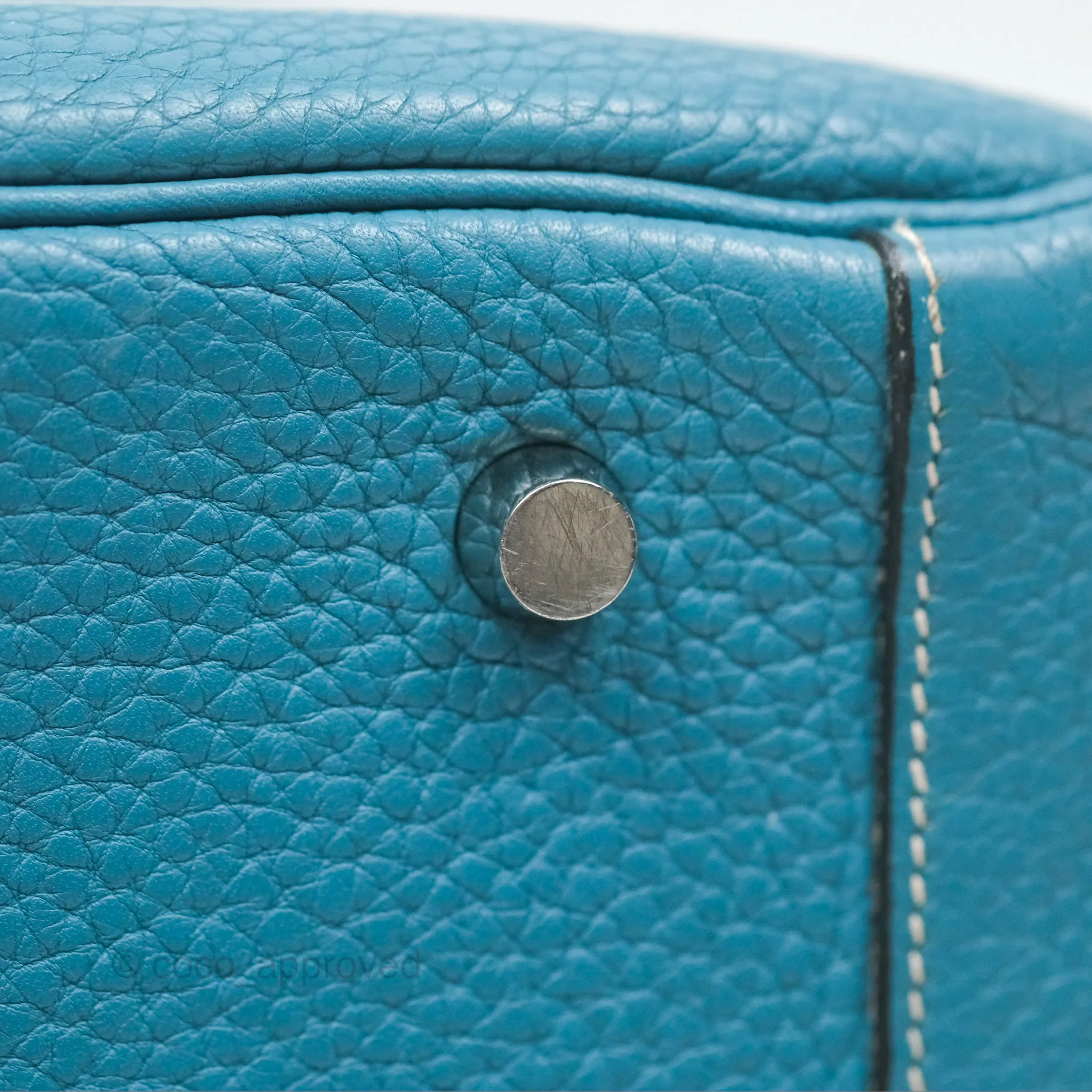 Herms Lindy 34 Blue Jean Clemence Palladium Hardware