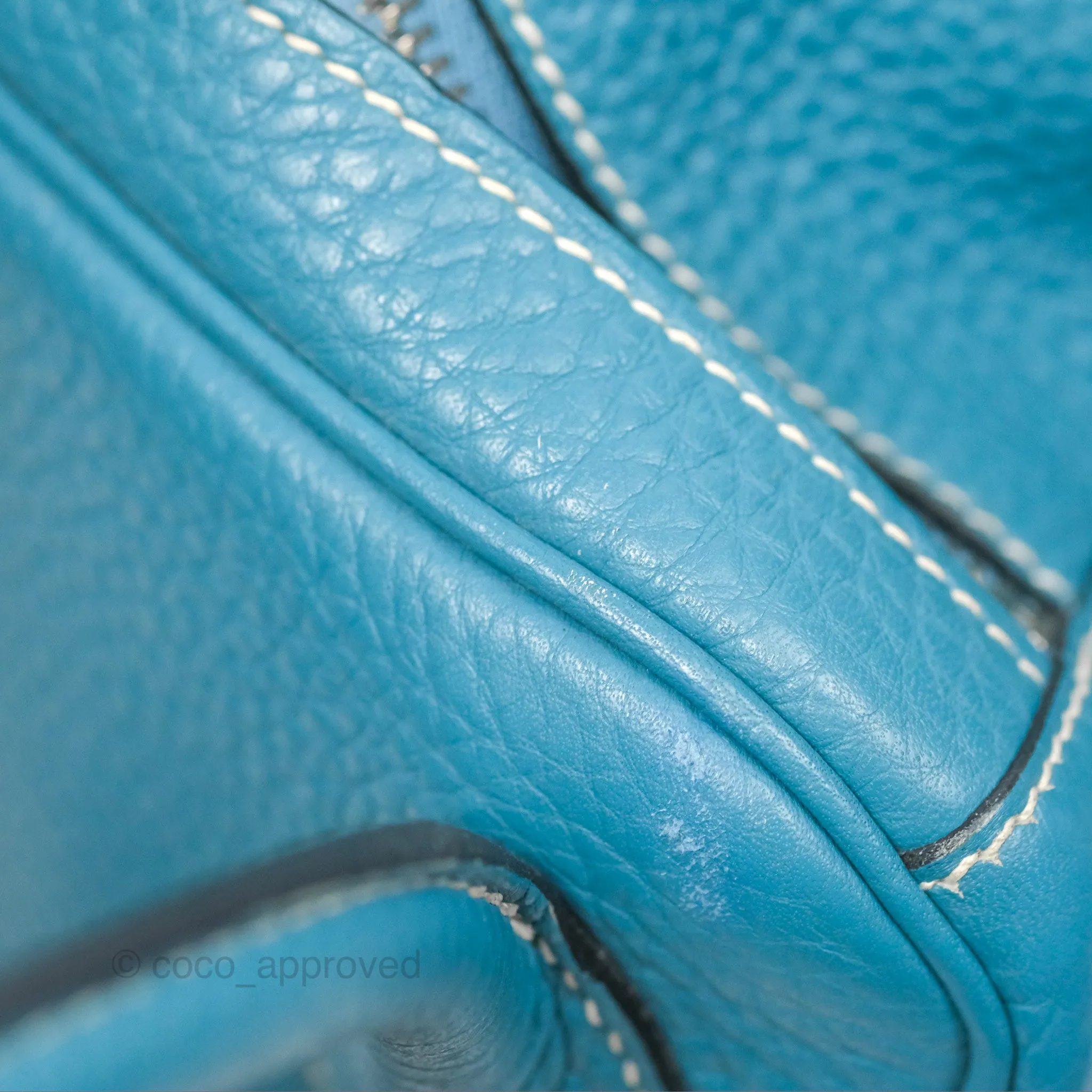 Herms Lindy 34 Blue Jean Clemence Palladium Hardware