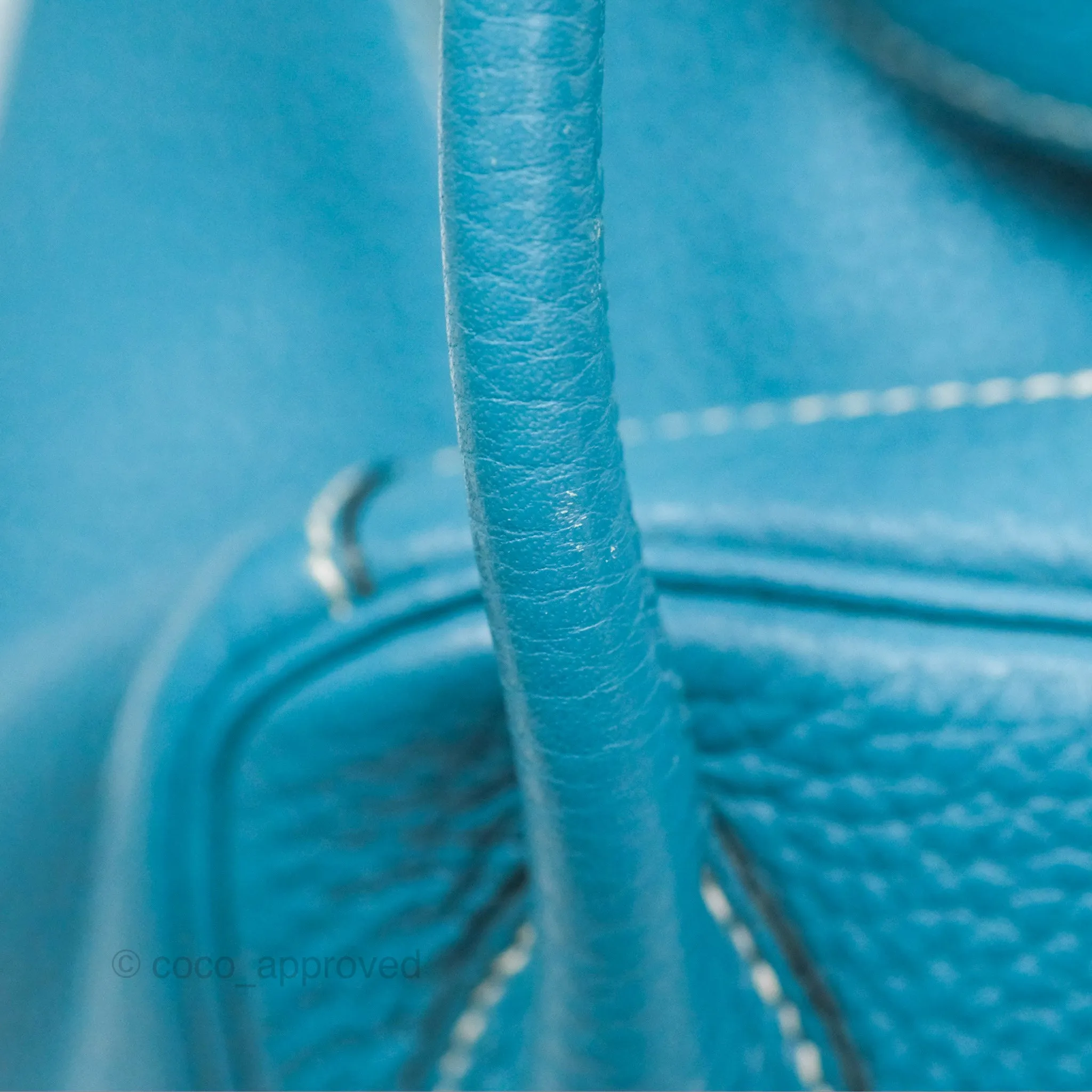 Herms Lindy 34 Blue Jean Clemence Palladium Hardware