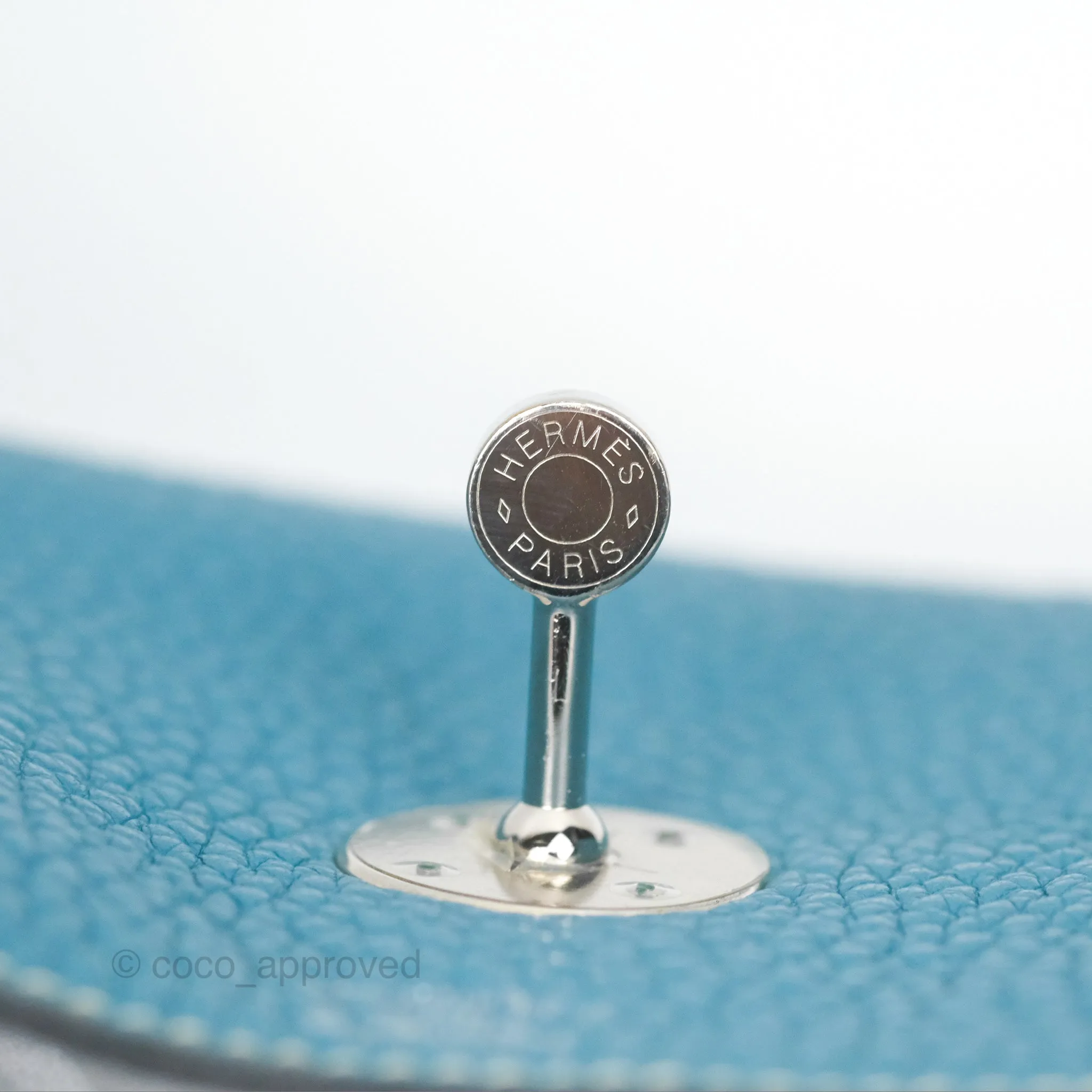 Herms Lindy 34 Blue Jean Clemence Palladium Hardware