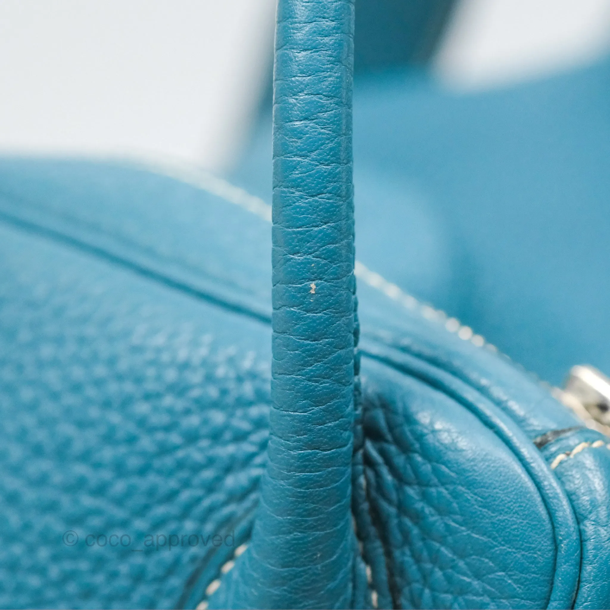 Herms Lindy 34 Blue Jean Clemence Palladium Hardware