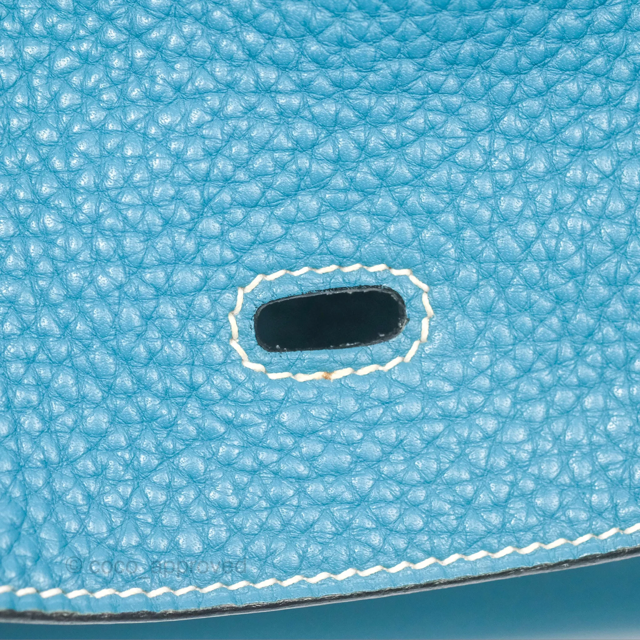 Herms Lindy 34 Blue Jean Clemence Palladium Hardware