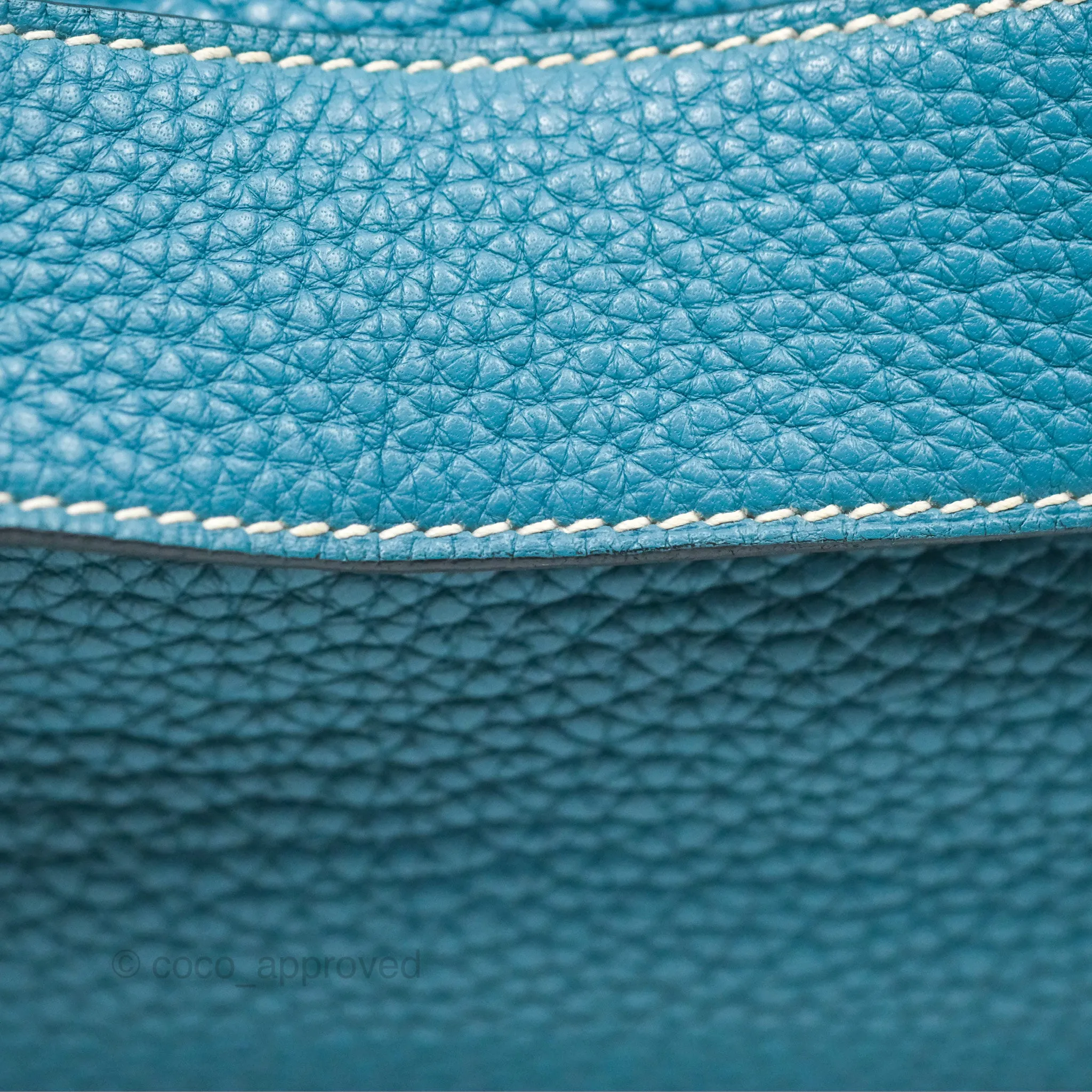 Herms Lindy 34 Blue Jean Clemence Palladium Hardware