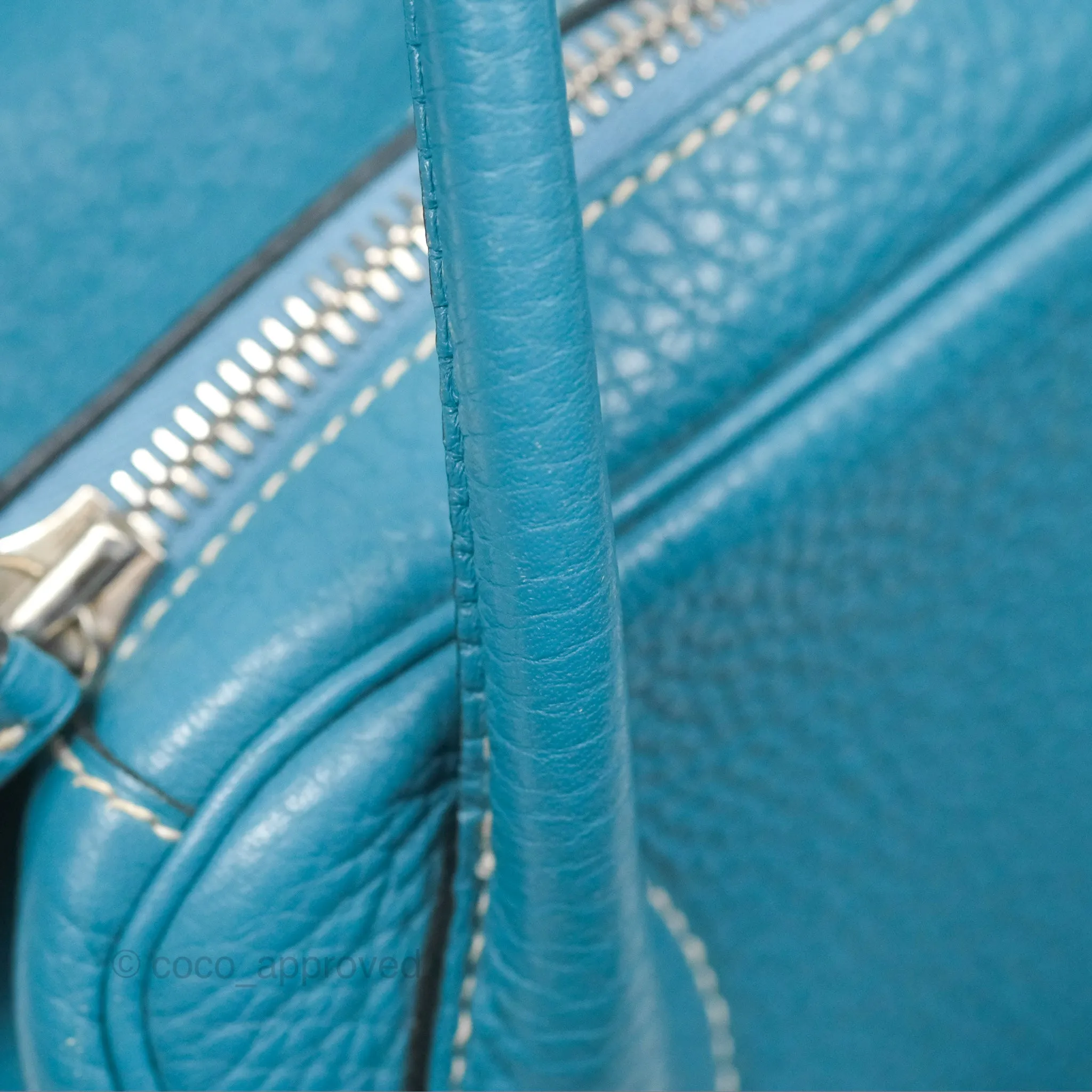 Herms Lindy 34 Blue Jean Clemence Palladium Hardware
