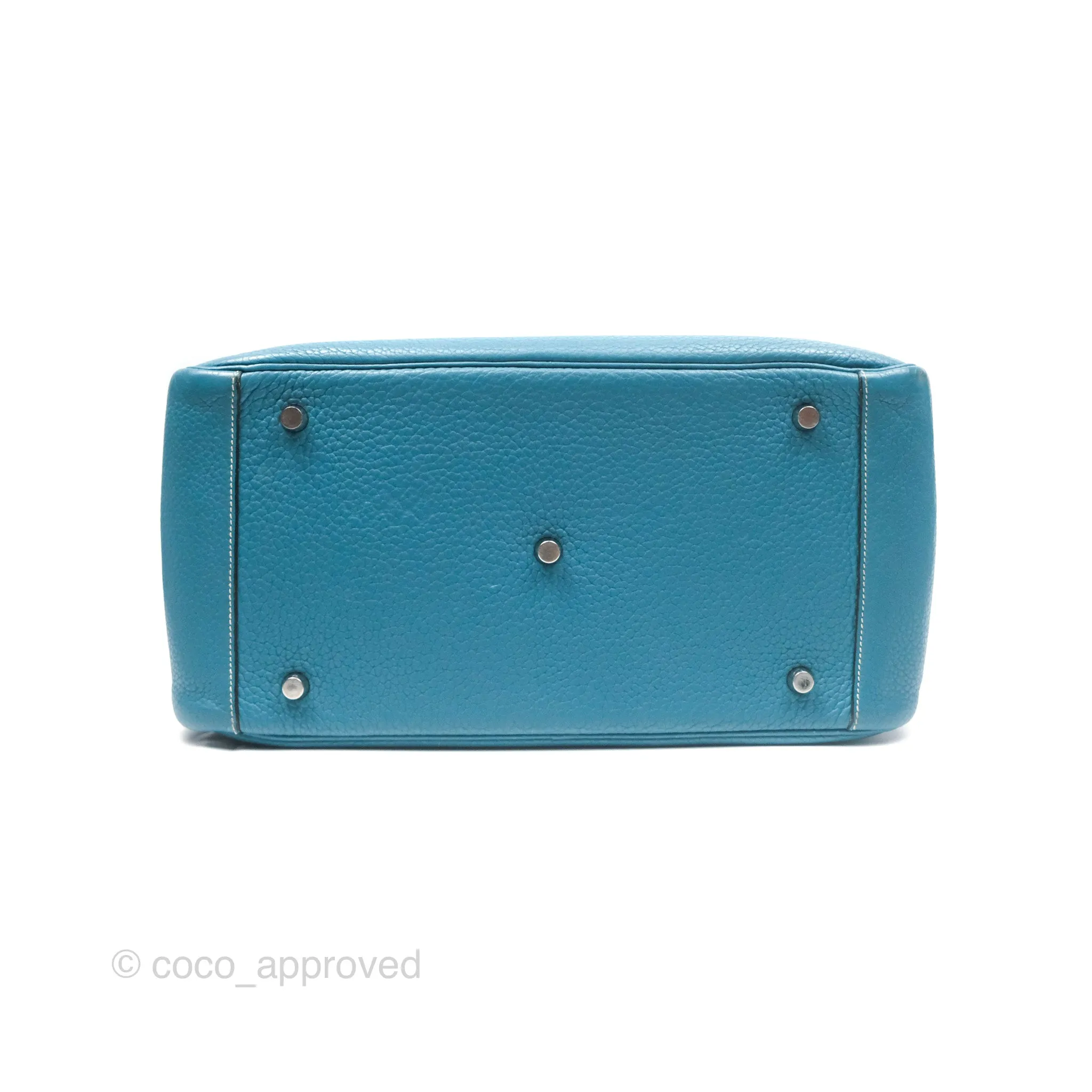 Herms Lindy 34 Blue Jean Clemence Palladium Hardware