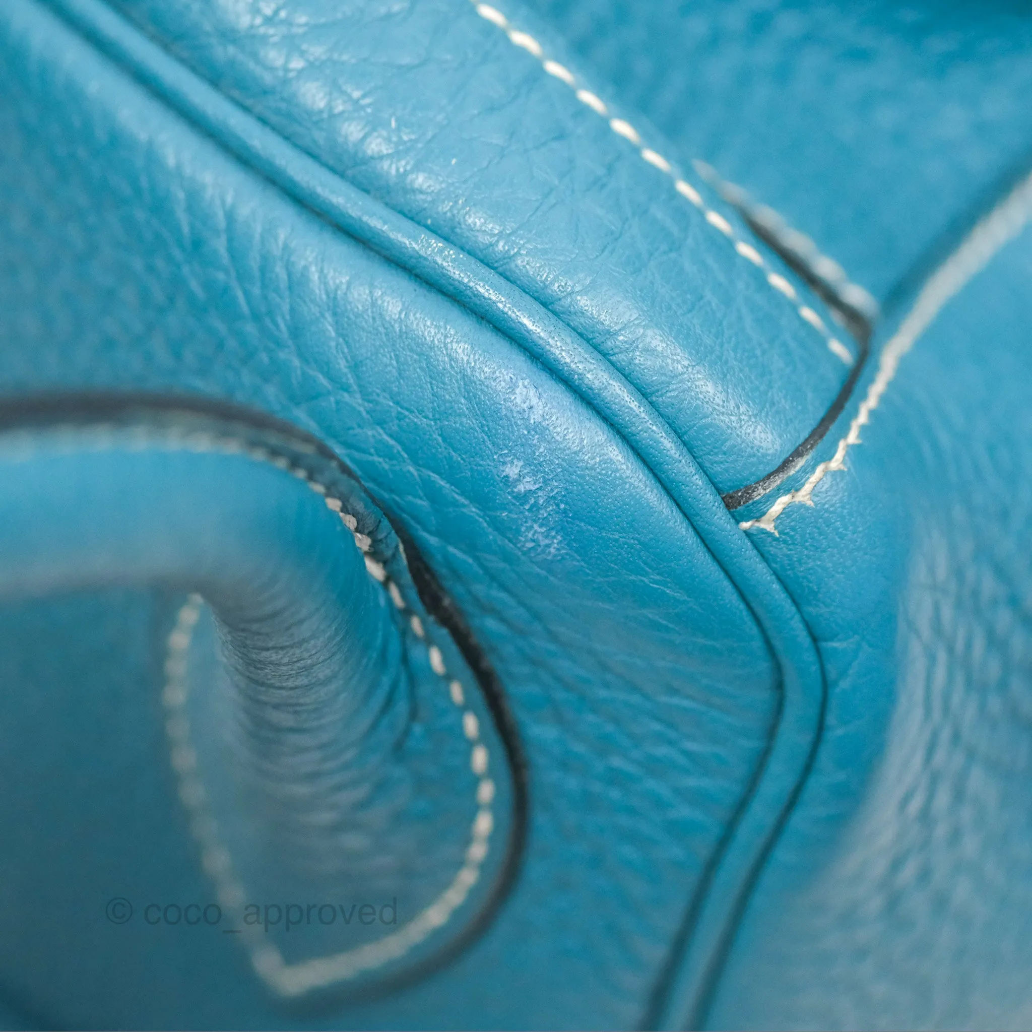 Herms Lindy 34 Blue Jean Clemence Palladium Hardware