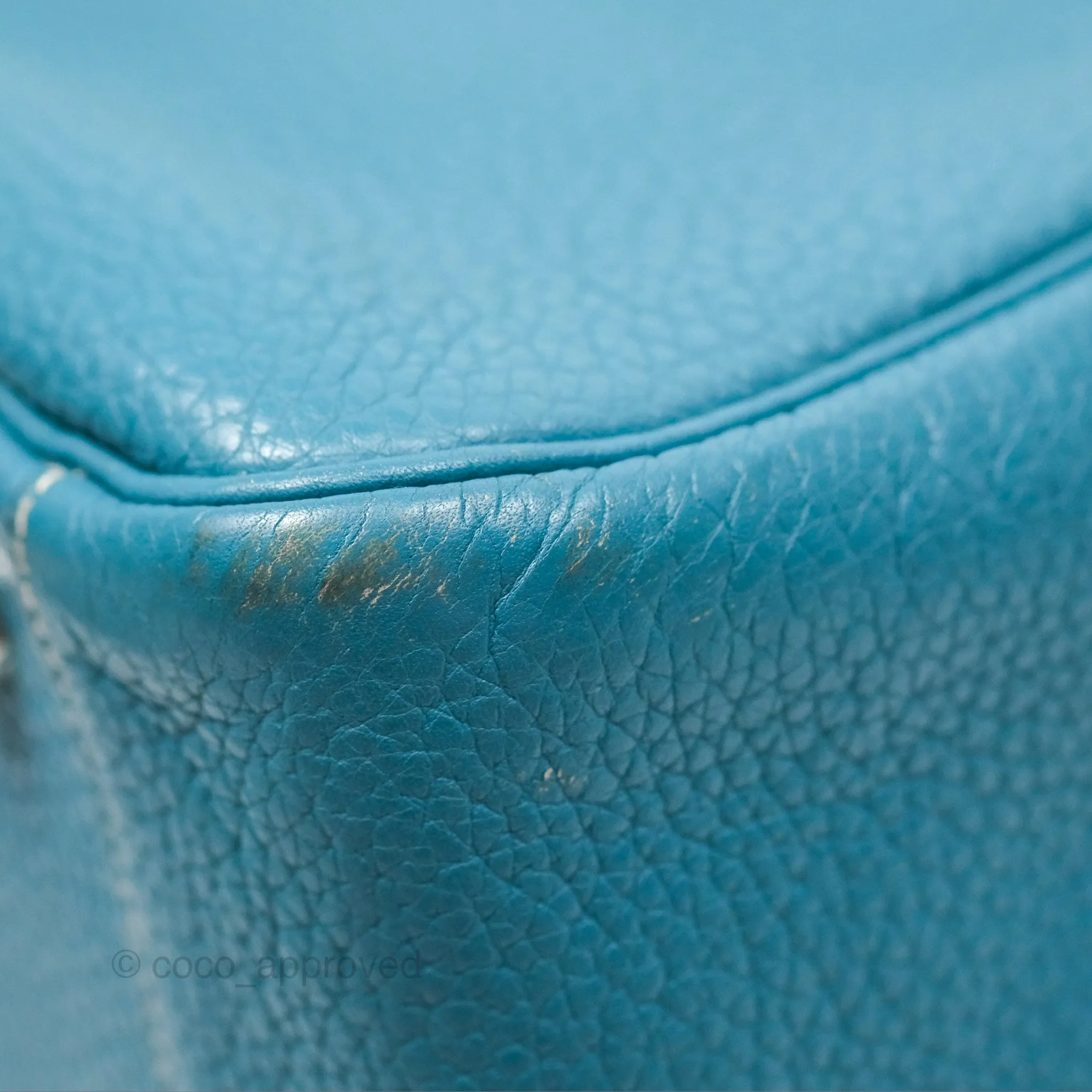 Herms Lindy 34 Blue Jean Clemence Palladium Hardware