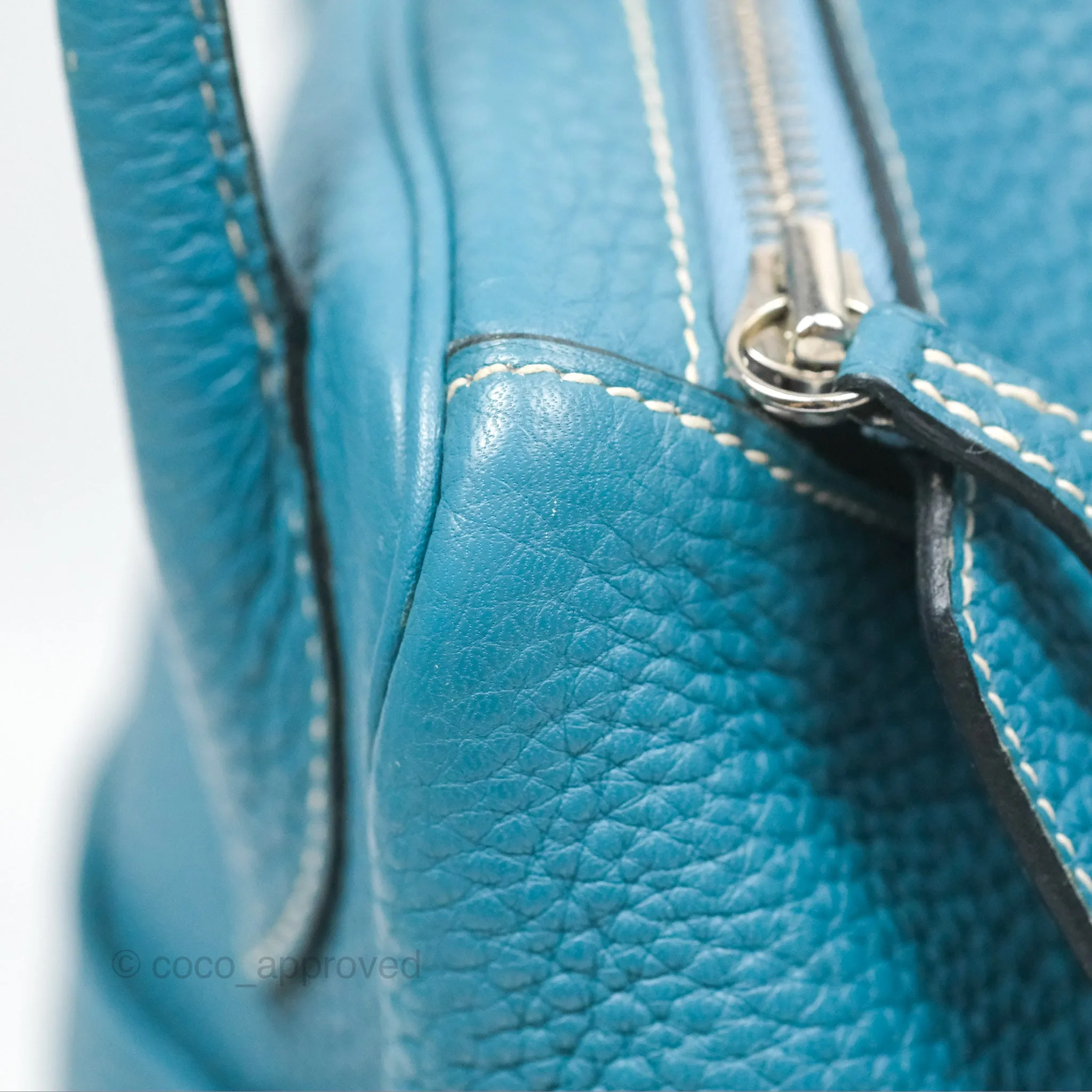 Herms Lindy 34 Blue Jean Clemence Palladium Hardware
