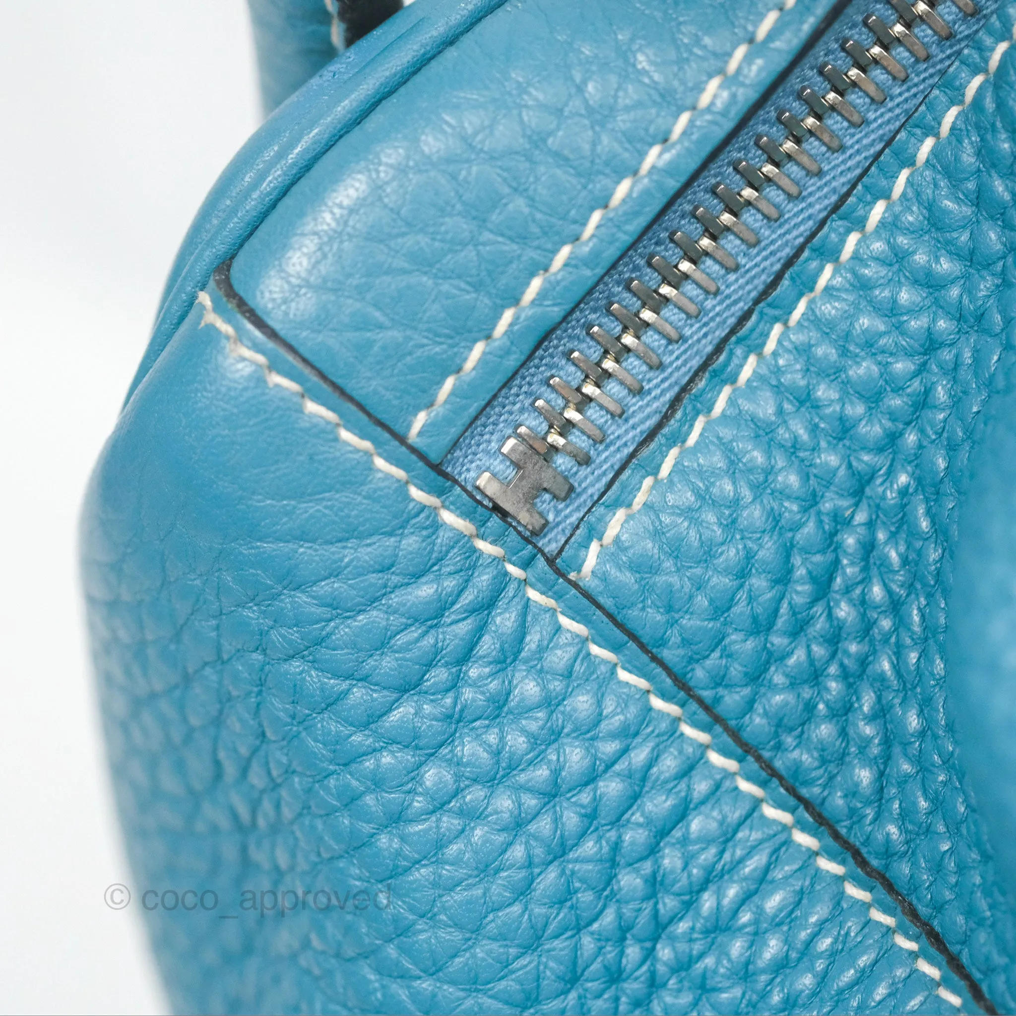 Herms Lindy 34 Blue Jean Clemence Palladium Hardware