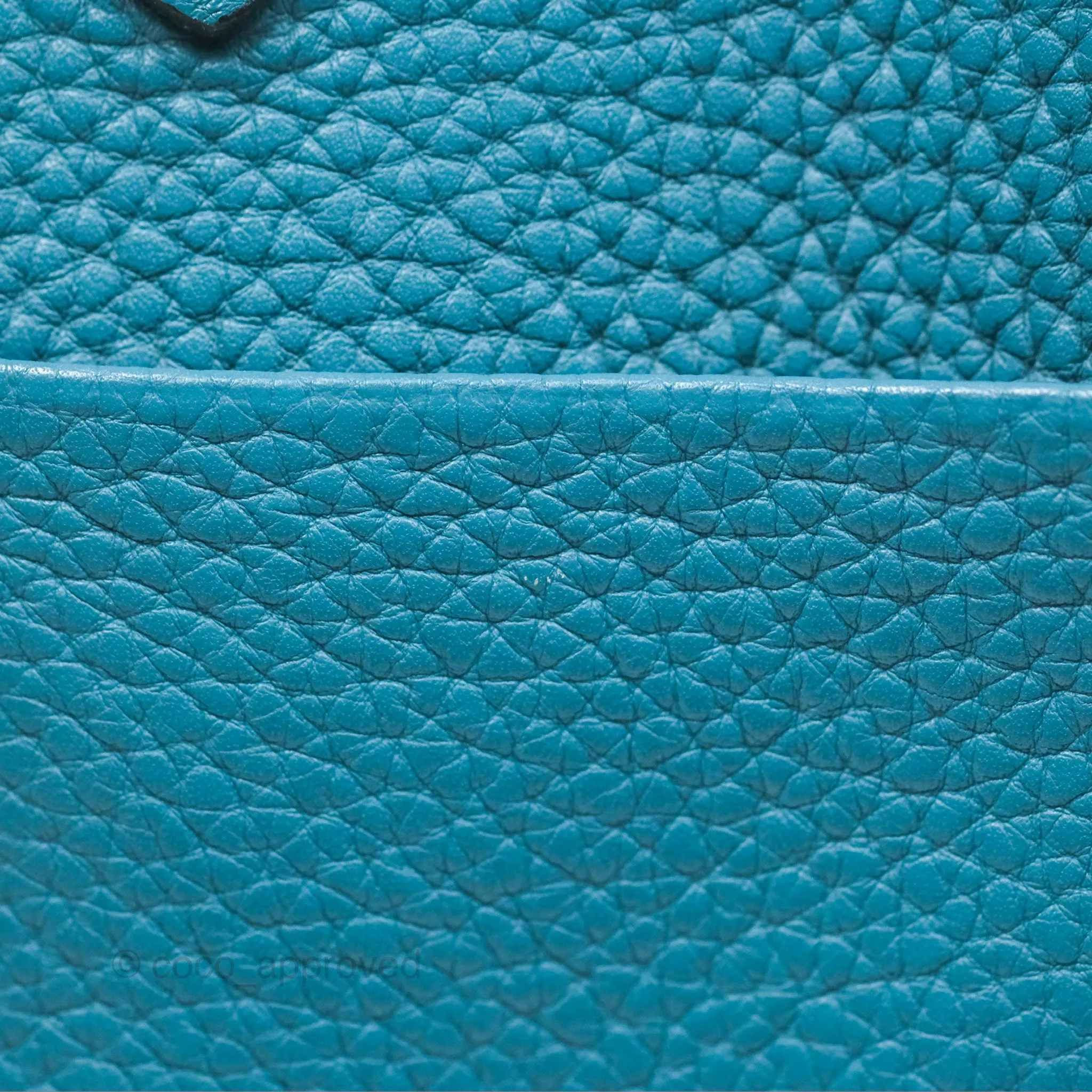 Herms Lindy 34 Blue Jean Clemence Palladium Hardware