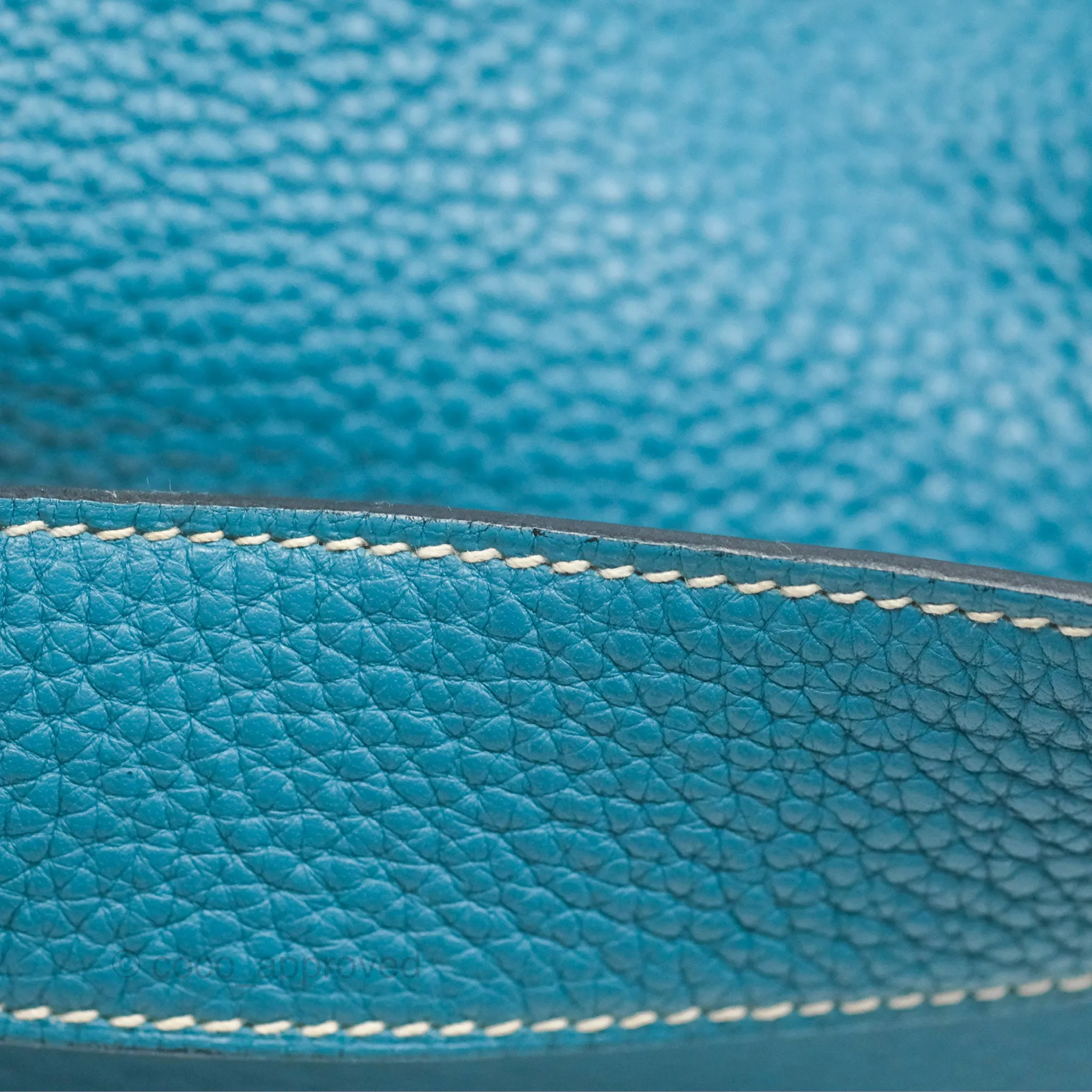Herms Lindy 34 Blue Jean Clemence Palladium Hardware
