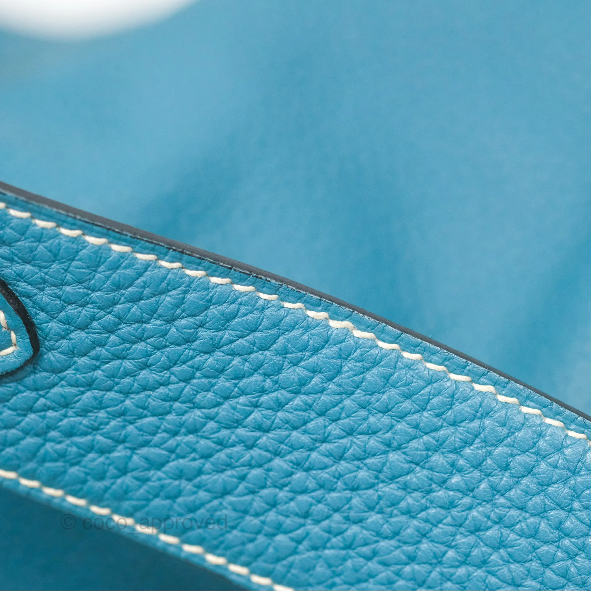 Herms Lindy 34 Blue Jean Clemence Palladium Hardware