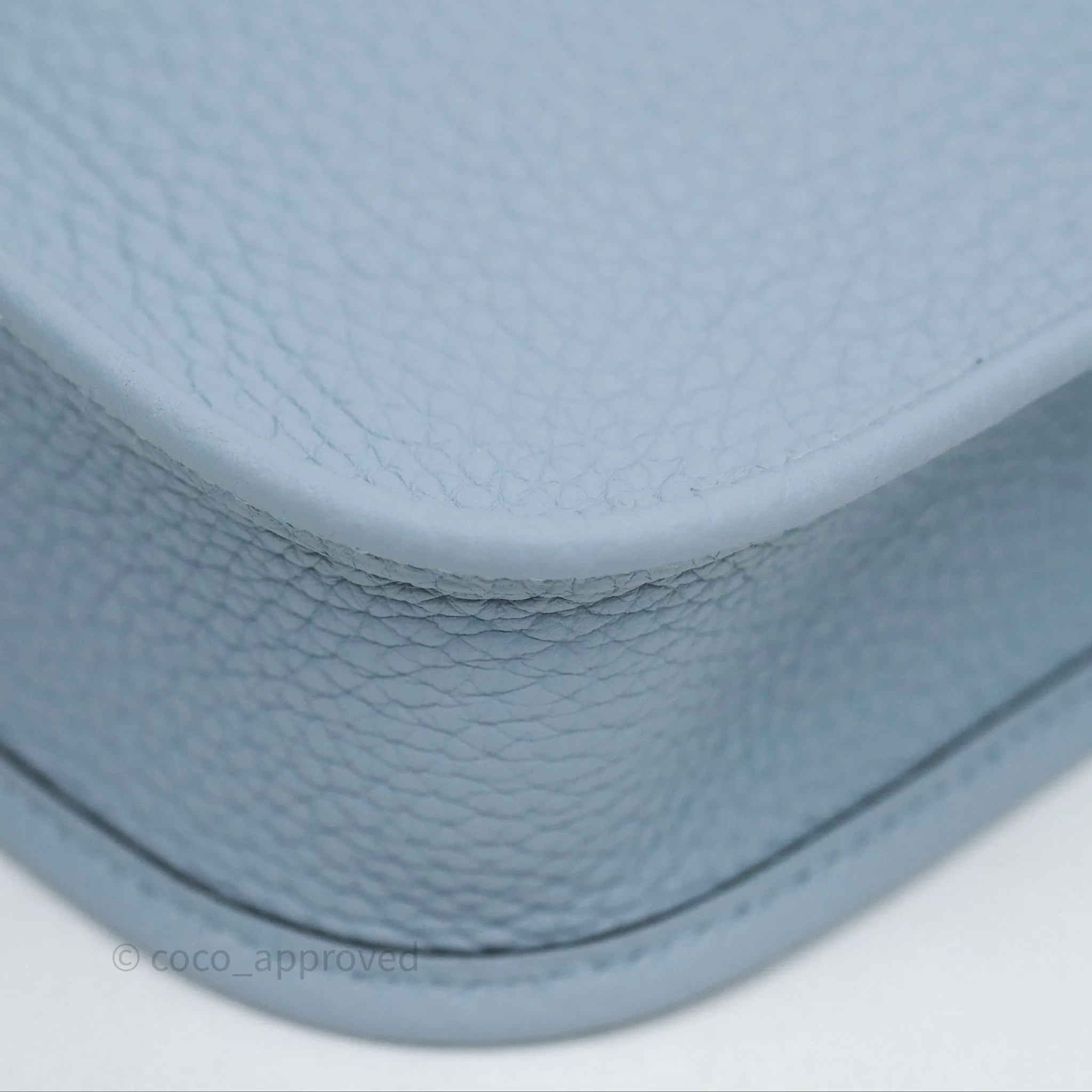 Herms Mini Evelyne 16 Amazone Bleu Lin Taurillon Clemence Palladium Hardware
