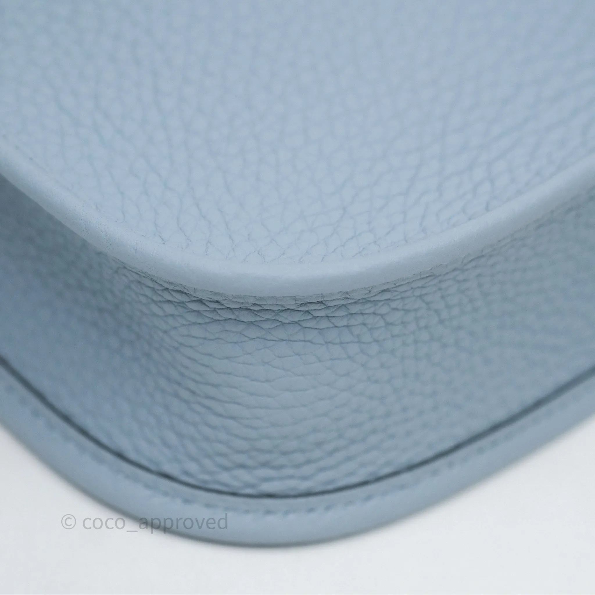 Herms Mini Evelyne 16 Amazone Bleu Lin Taurillon Clemence Palladium Hardware