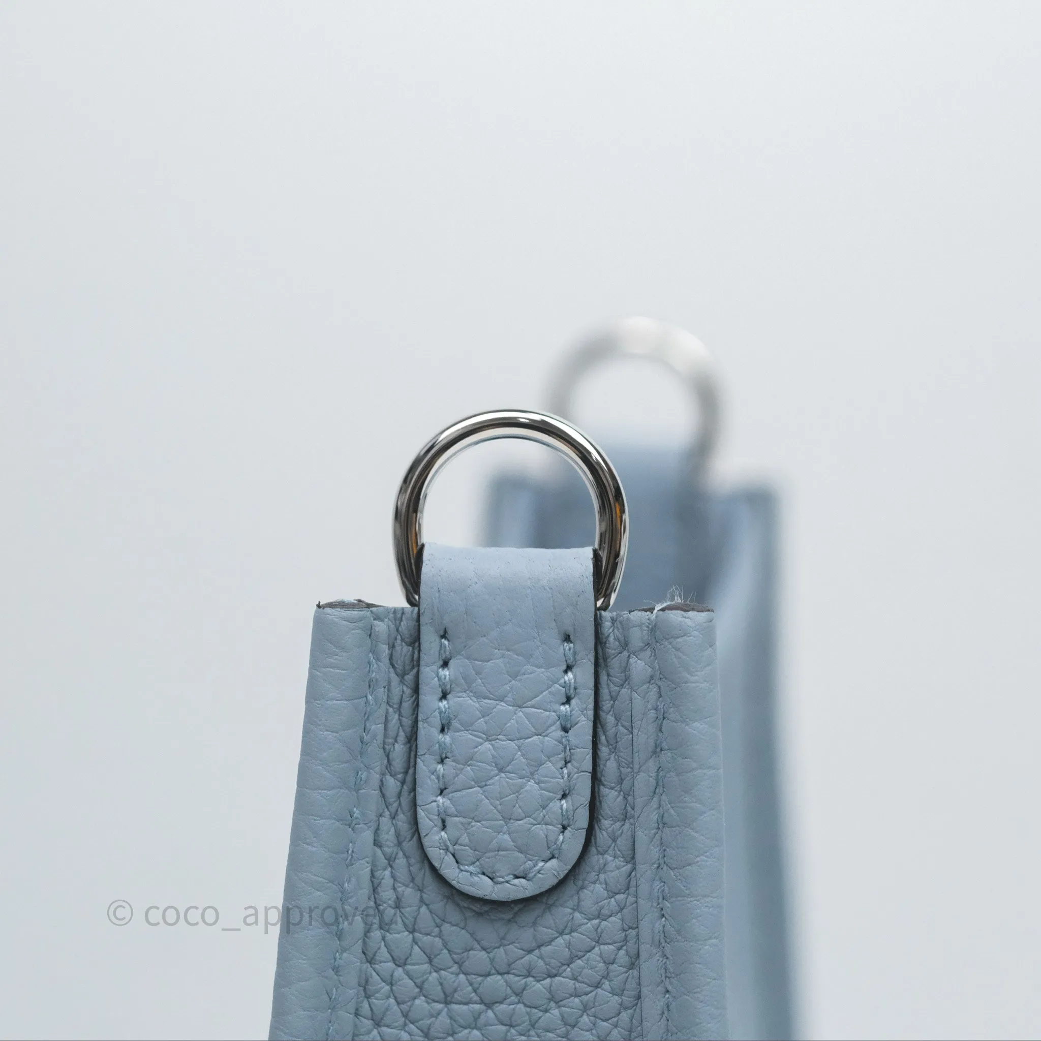 Herms Mini Evelyne 16 Amazone Bleu Lin Taurillon Clemence Palladium Hardware