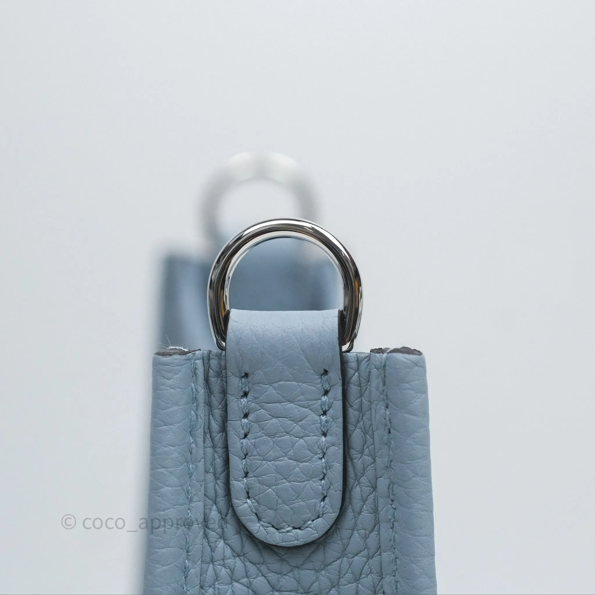 Herms Mini Evelyne 16 Amazone Bleu Lin Taurillon Clemence Palladium Hardware