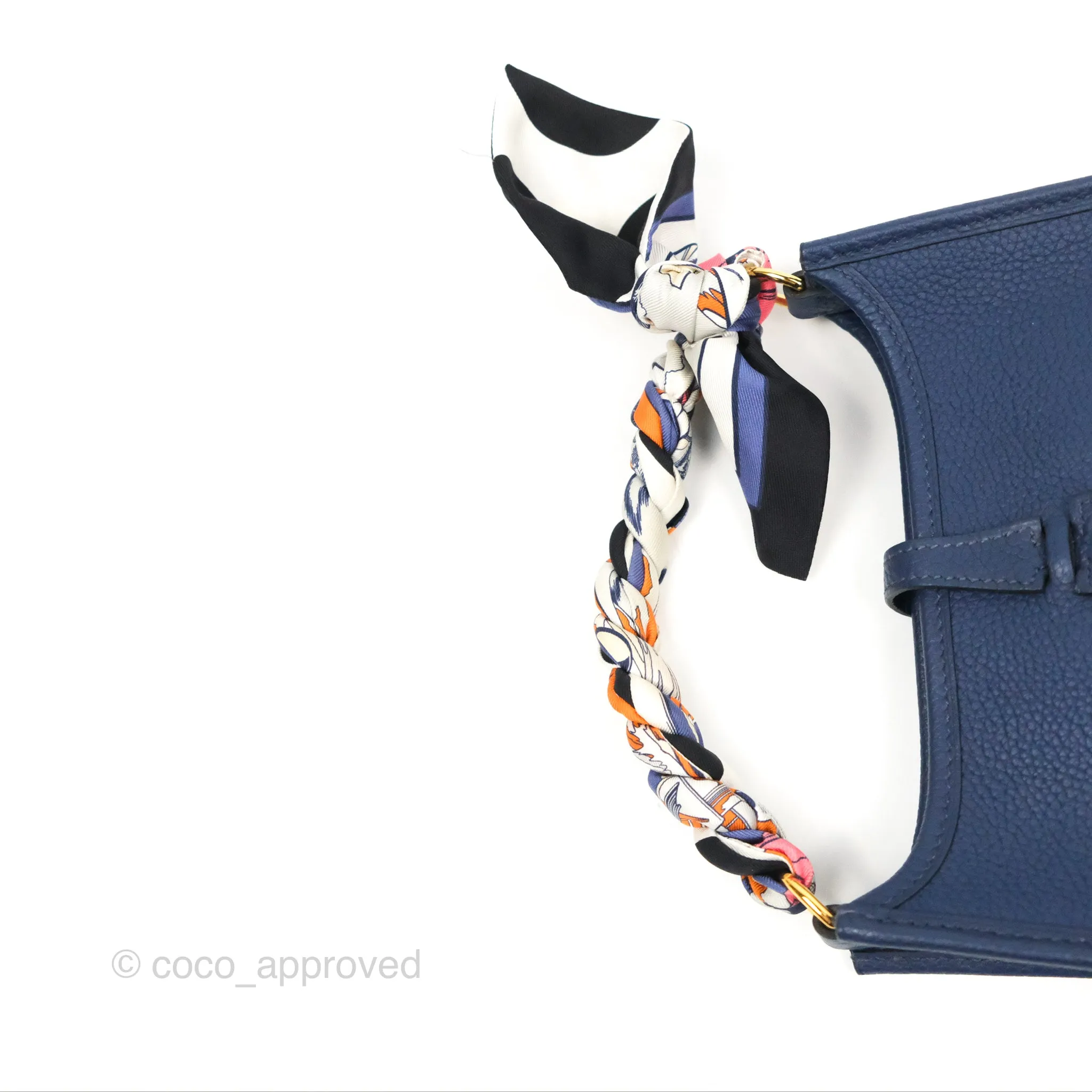 Herms Mini Evelyne 16 Amazone Bleu Saphir/ Bleu Indigo Gold Hardware