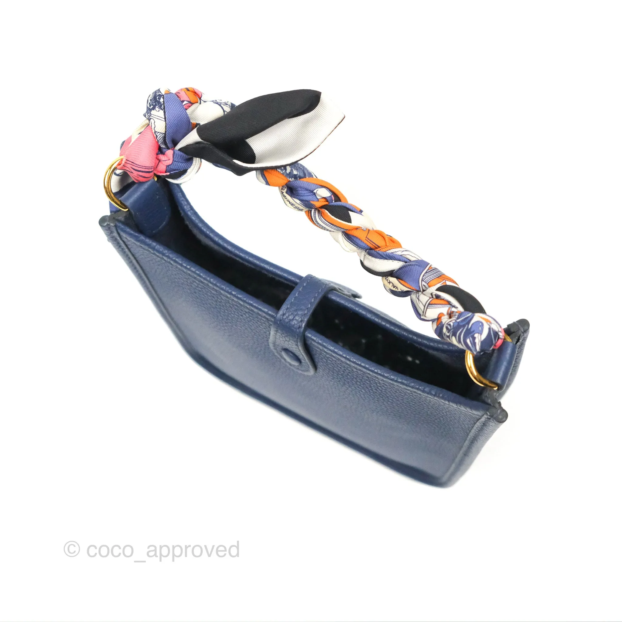 Herms Mini Evelyne 16 Amazone Bleu Saphir/ Bleu Indigo Gold Hardware
